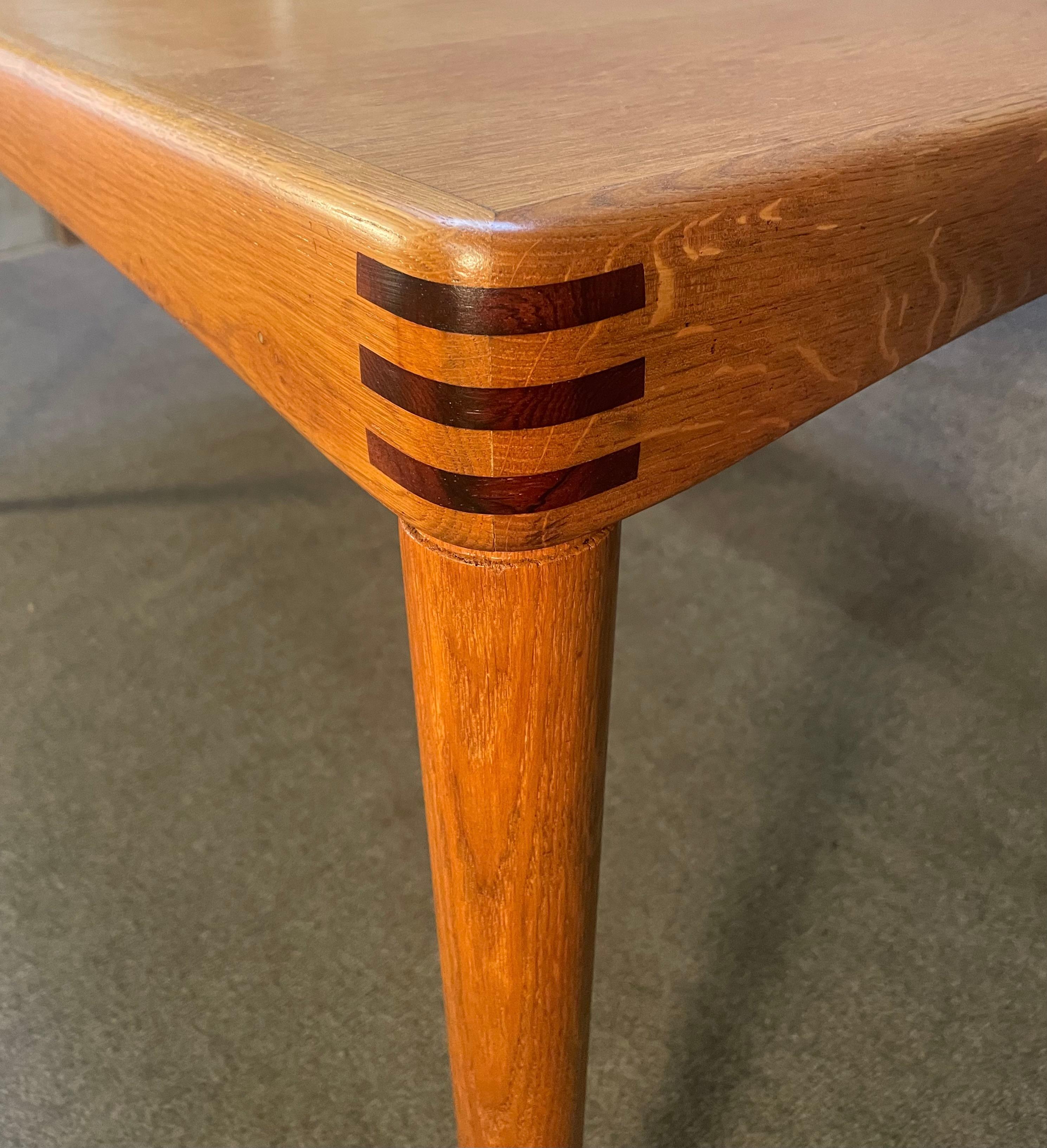 Vintage Danish Mid-Century Modern Oak Dining Table by h.w. Klein for Bramin In Good Condition For Sale In San Marcos, CA