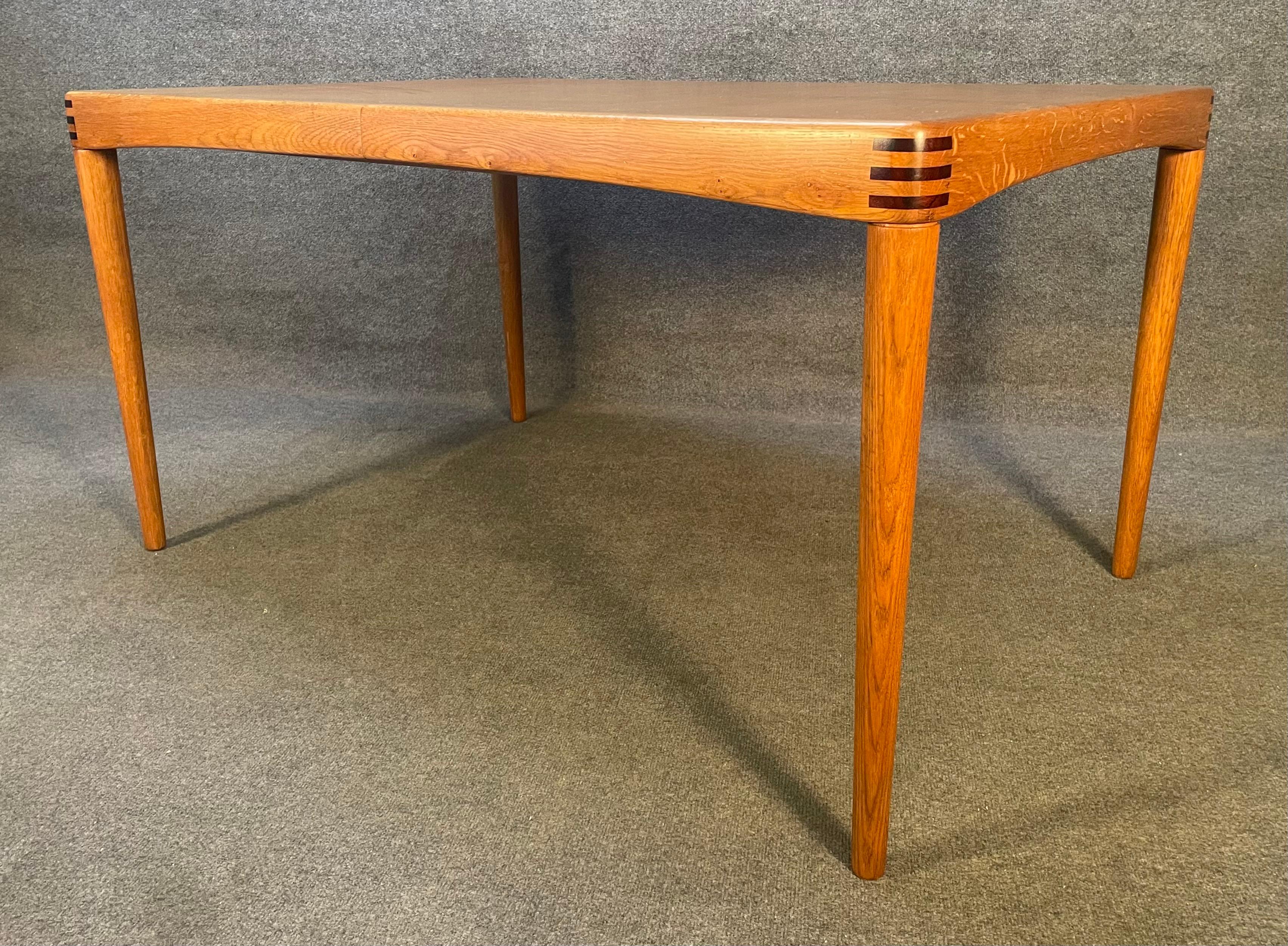 Mid-20th Century Vintage Danish Mid-Century Modern Oak Dining Table by h.w. Klein for Bramin For Sale