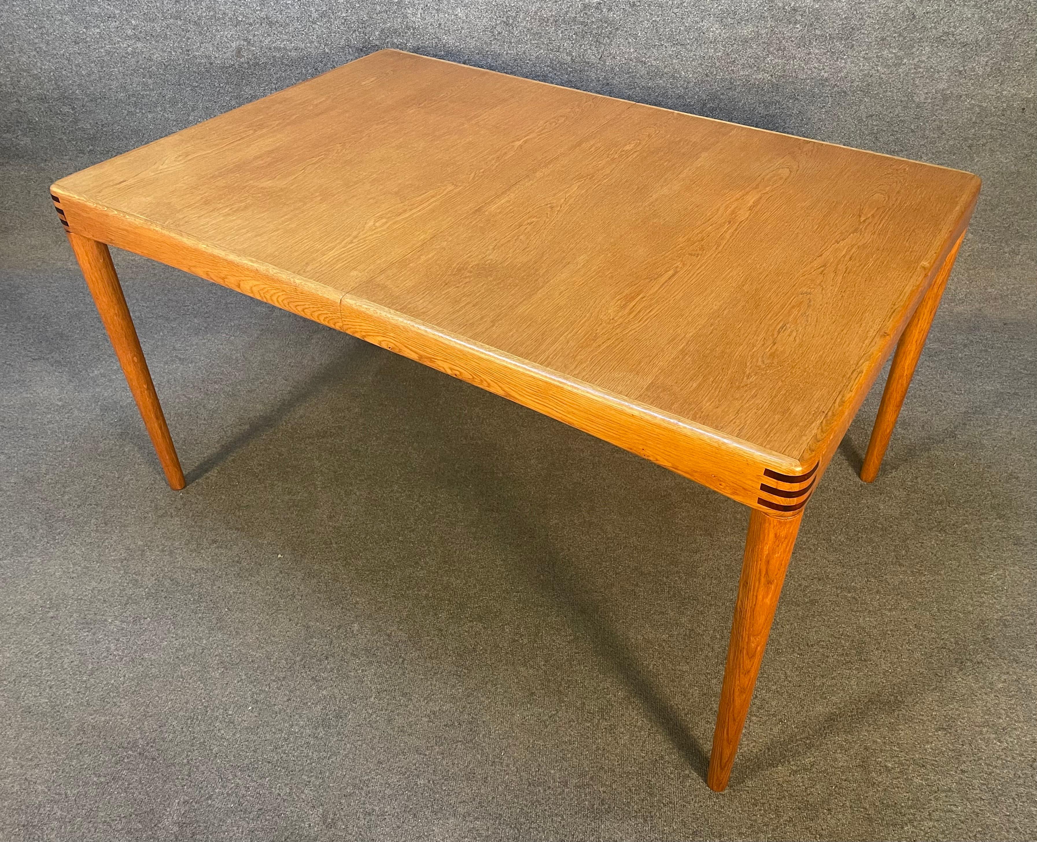 Vintage Danish Mid-Century Modern Oak Dining Table by h.w. Klein for Bramin For Sale 1