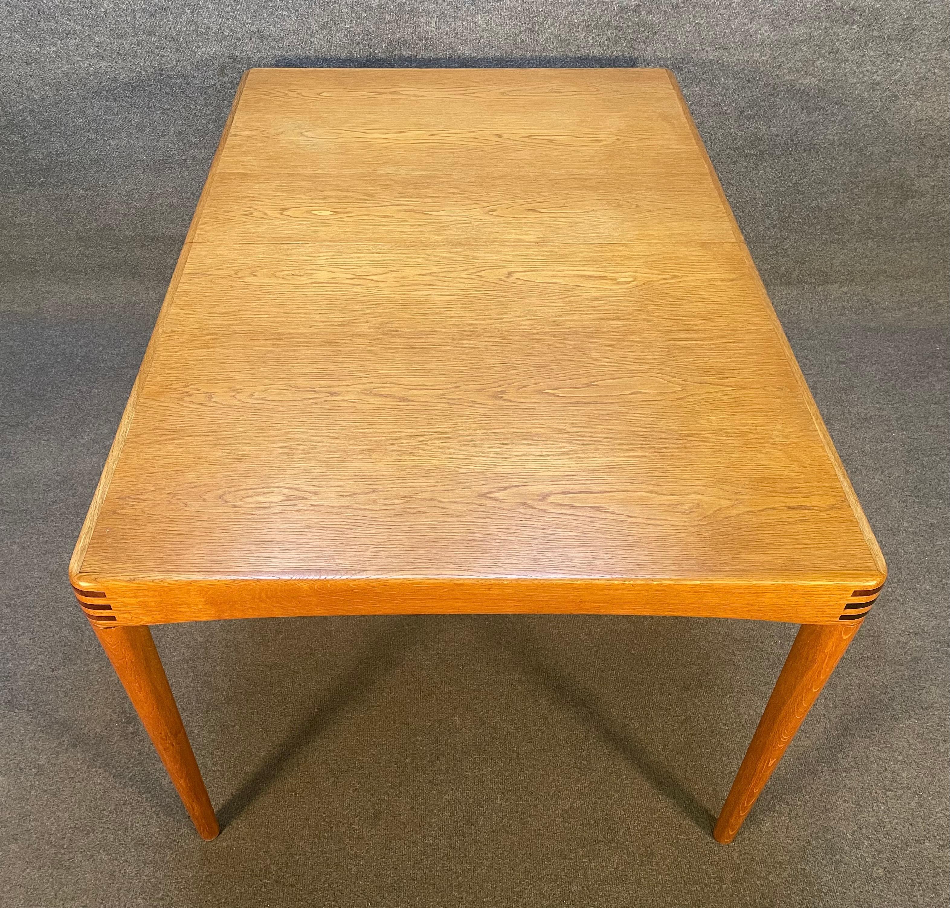 Vintage Danish Mid-Century Modern Oak Dining Table by h.w. Klein for Bramin For Sale 3