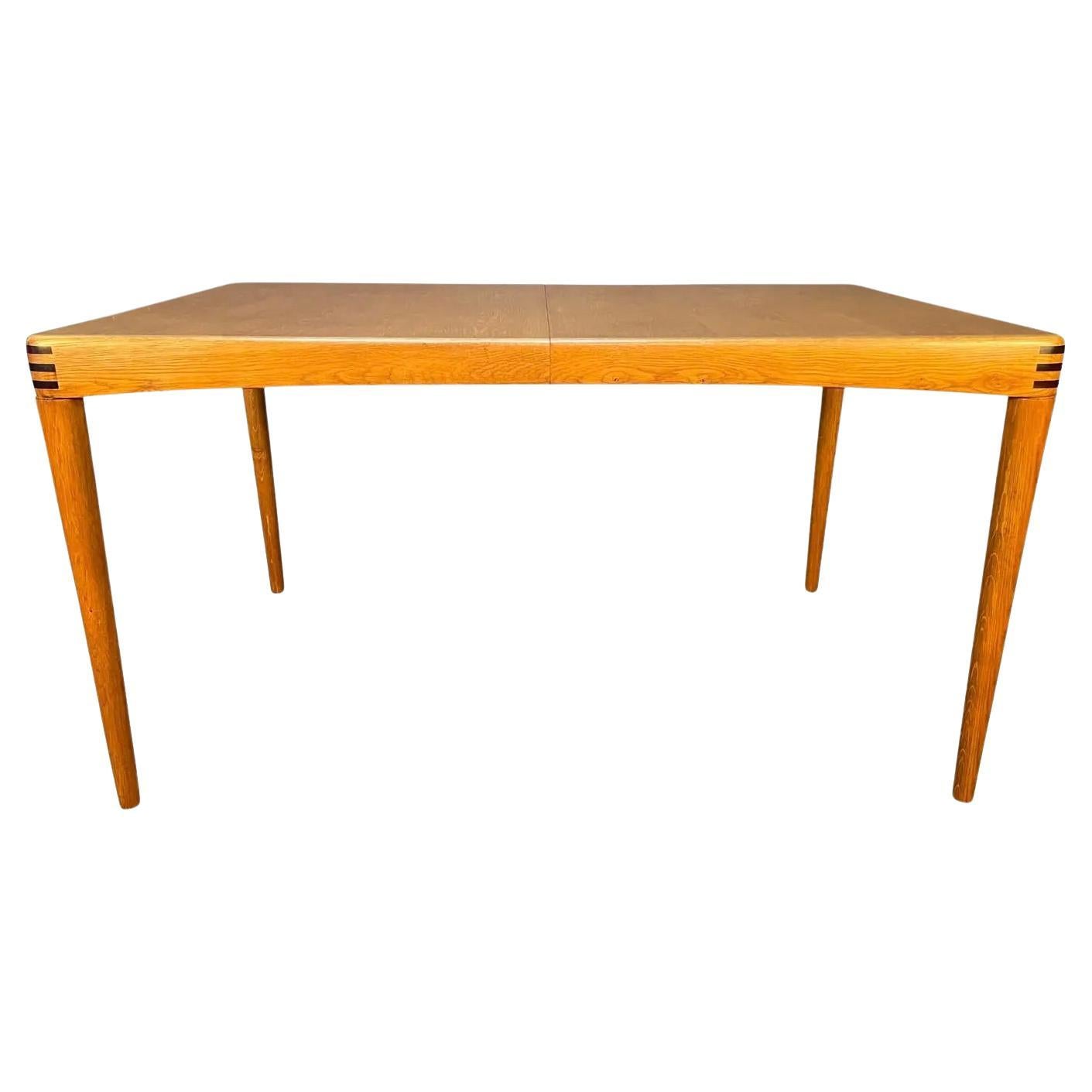 Vintage Danish Mid-Century Modern Oak Dining Table by h.w. Klein for Bramin For Sale