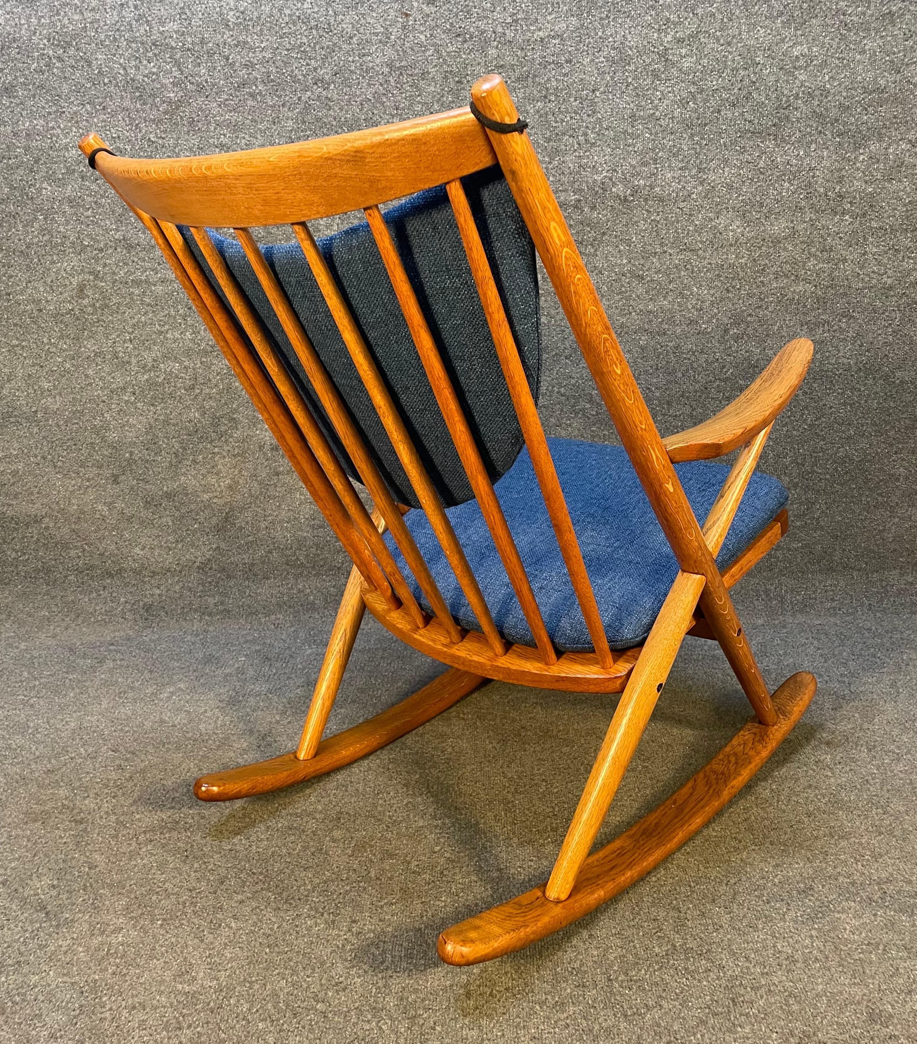Scandinavian Modern Vintage Danish Mid-Century Modern Oak Rocking Chair by Frank Reenskaug