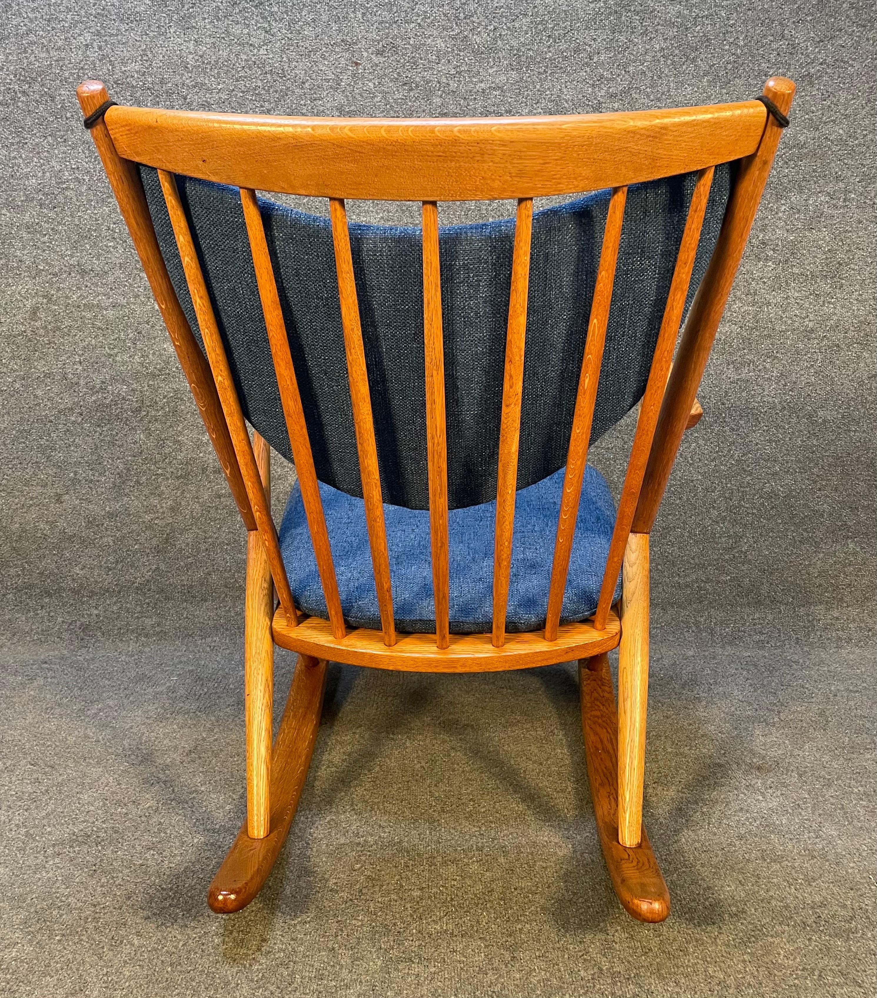 Woodwork Vintage Danish Mid-Century Modern Oak Rocking Chair by Frank Reenskaug