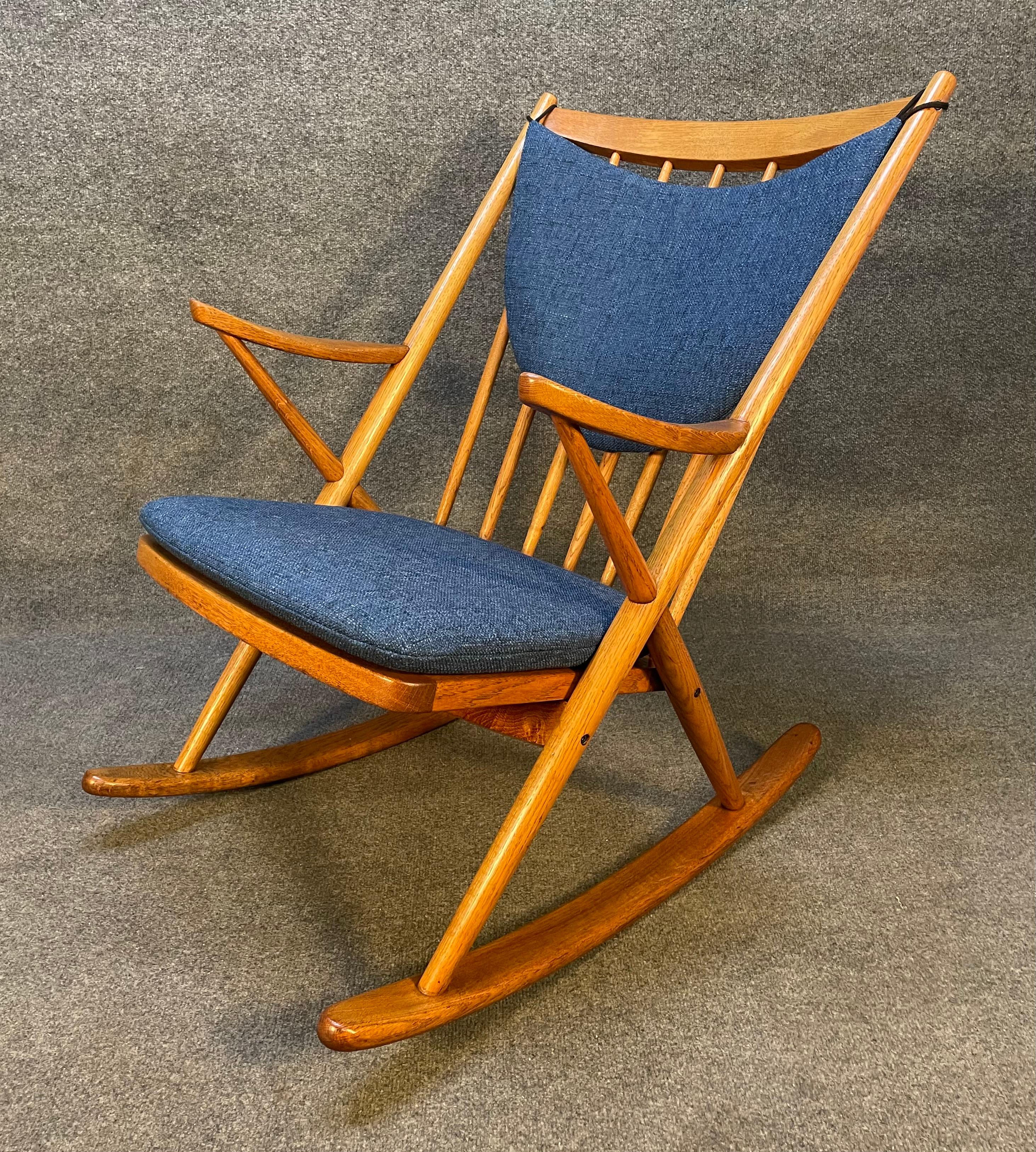 Vintage Danish Mid-Century Modern Oak Rocking Chair by Frank Reenskaug 1