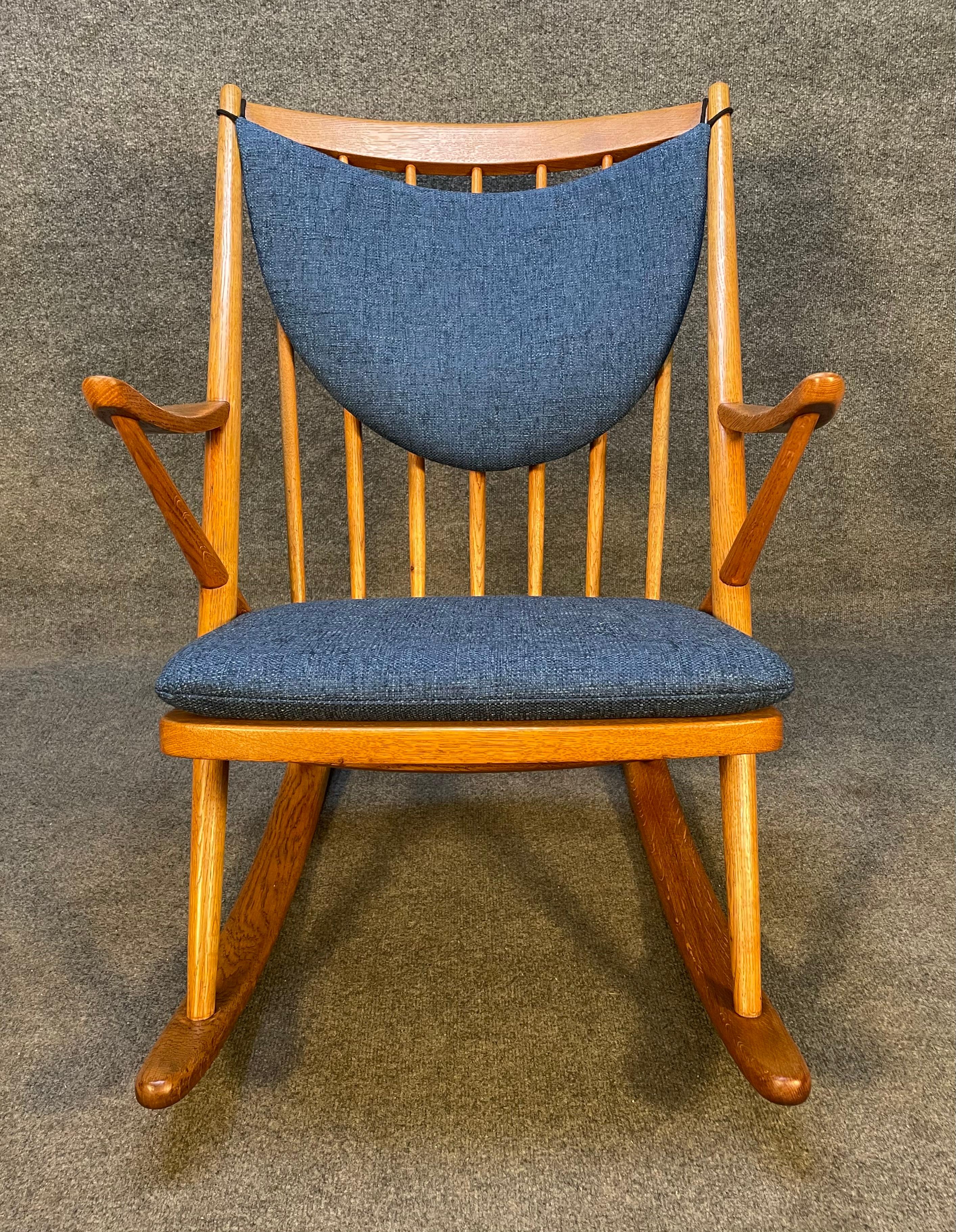 Vintage Danish Mid-Century Modern Oak Rocking Chair by Frank Reenskaug 2