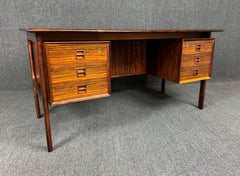 Vintage Danish Mid Century Modern Rosewood Floating Desk by Gunnar Falsig