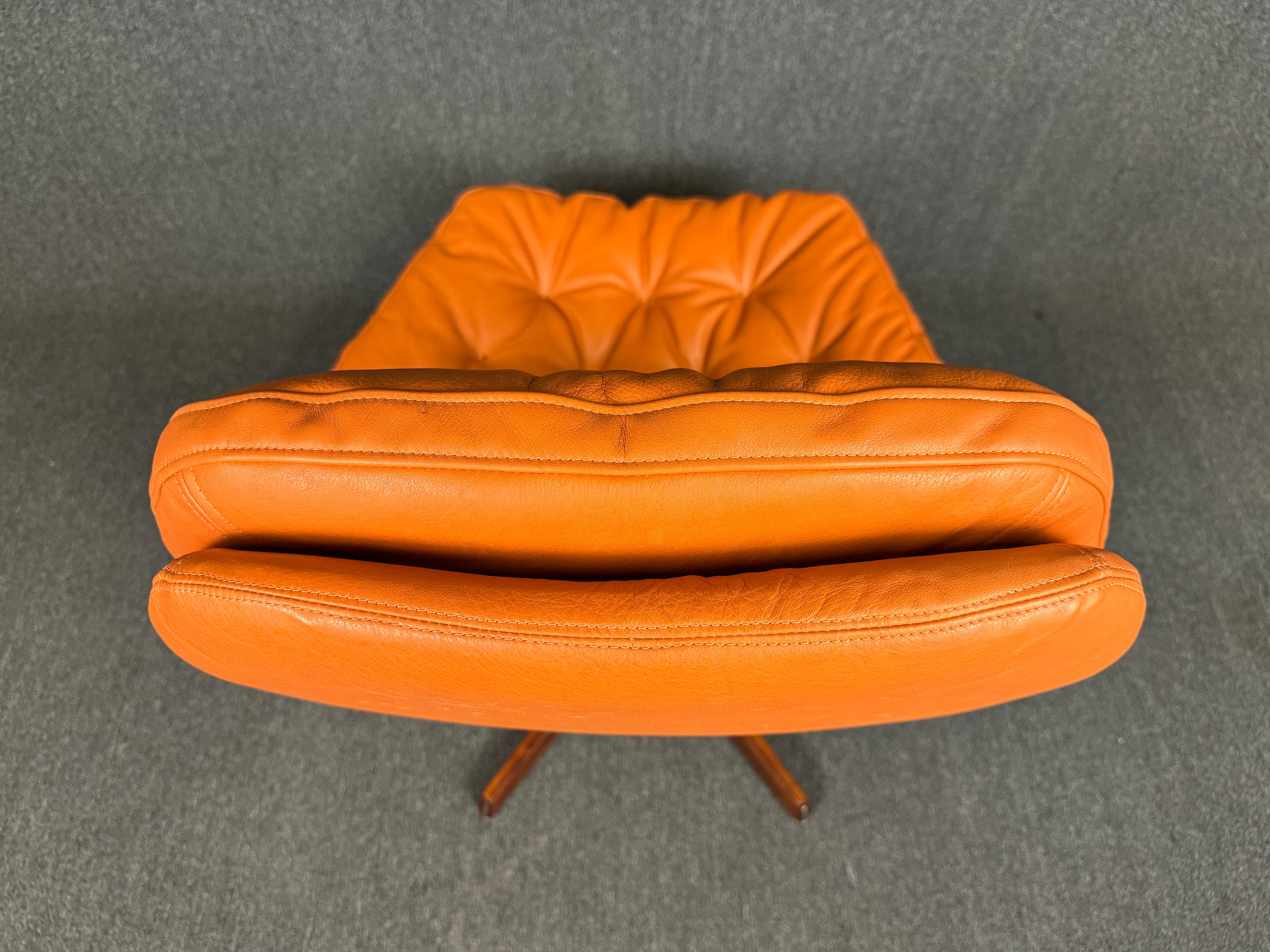 Vintage Danish Mid Century Modern Recliner Lounge Chair Ms68 by Madsen & Schubel For Sale 2