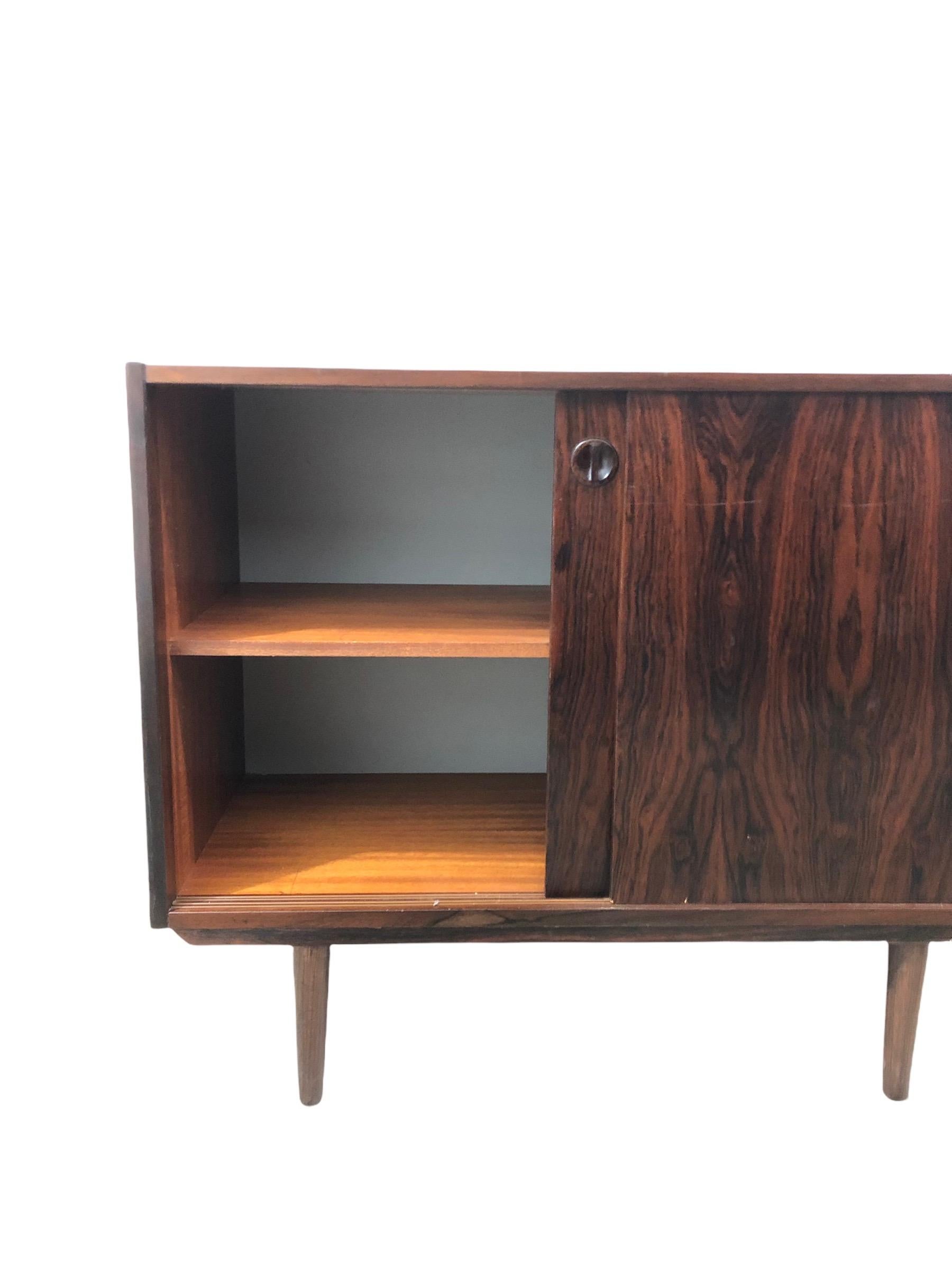 Vintage Danish Mid-Century Modern Record Media Cabinet or Credenza In Good Condition For Sale In Seattle, WA