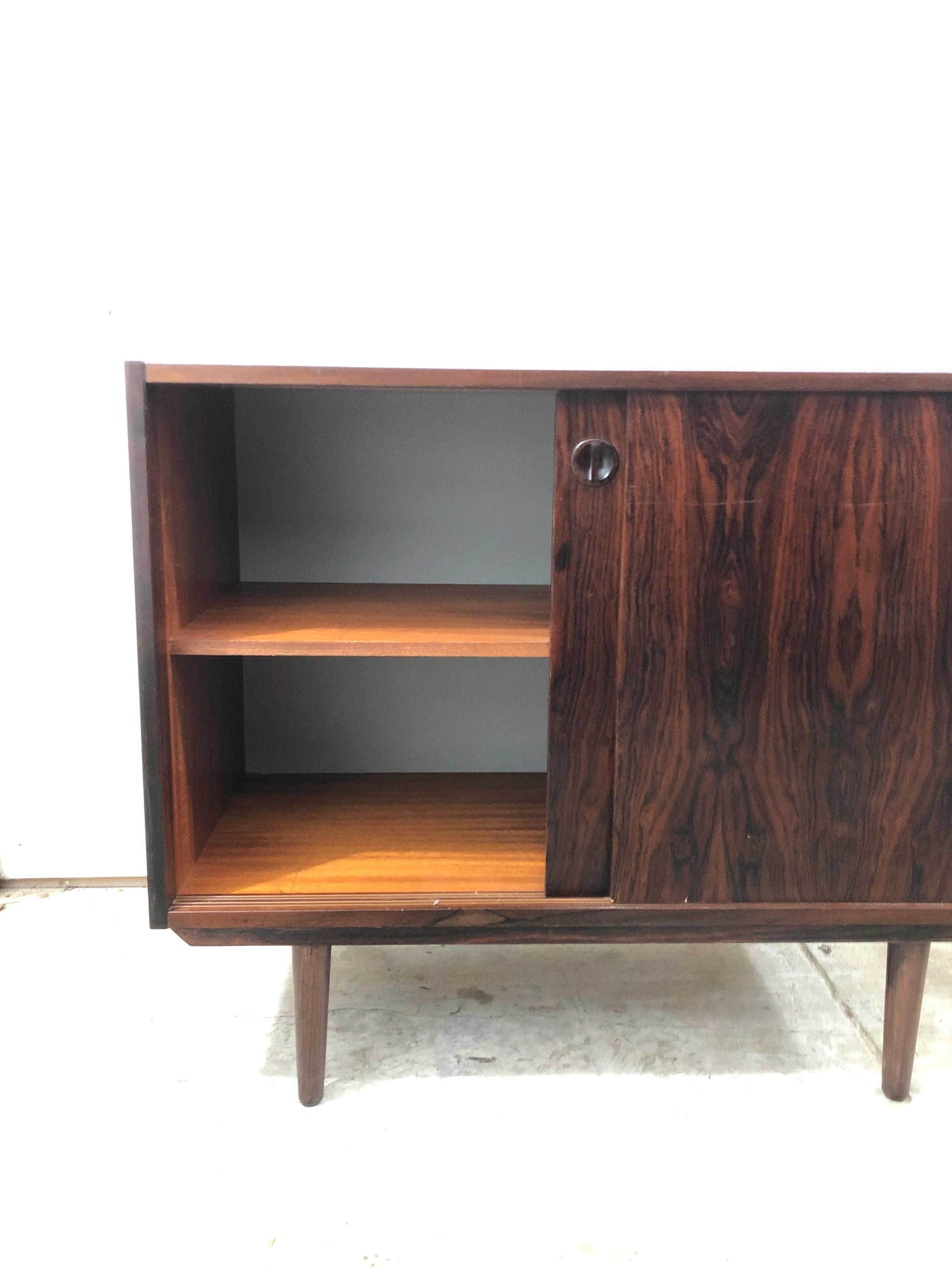 Vintage Danish Mid-Century Modern Record Media Cabinet or Credenza For Sale 2
