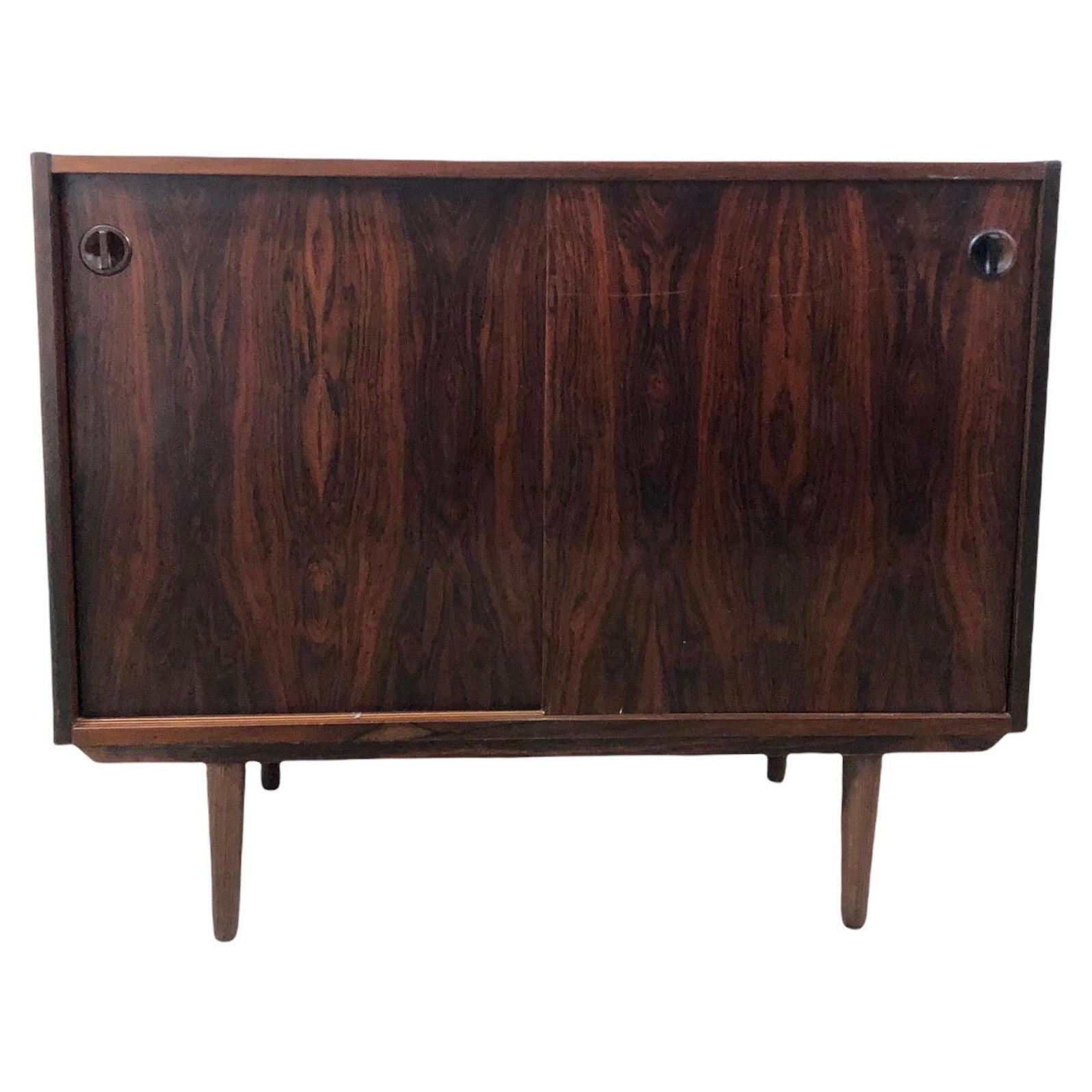 Vintage Danish Mid-Century Modern Record Media Cabinet or Credenza. UK Import