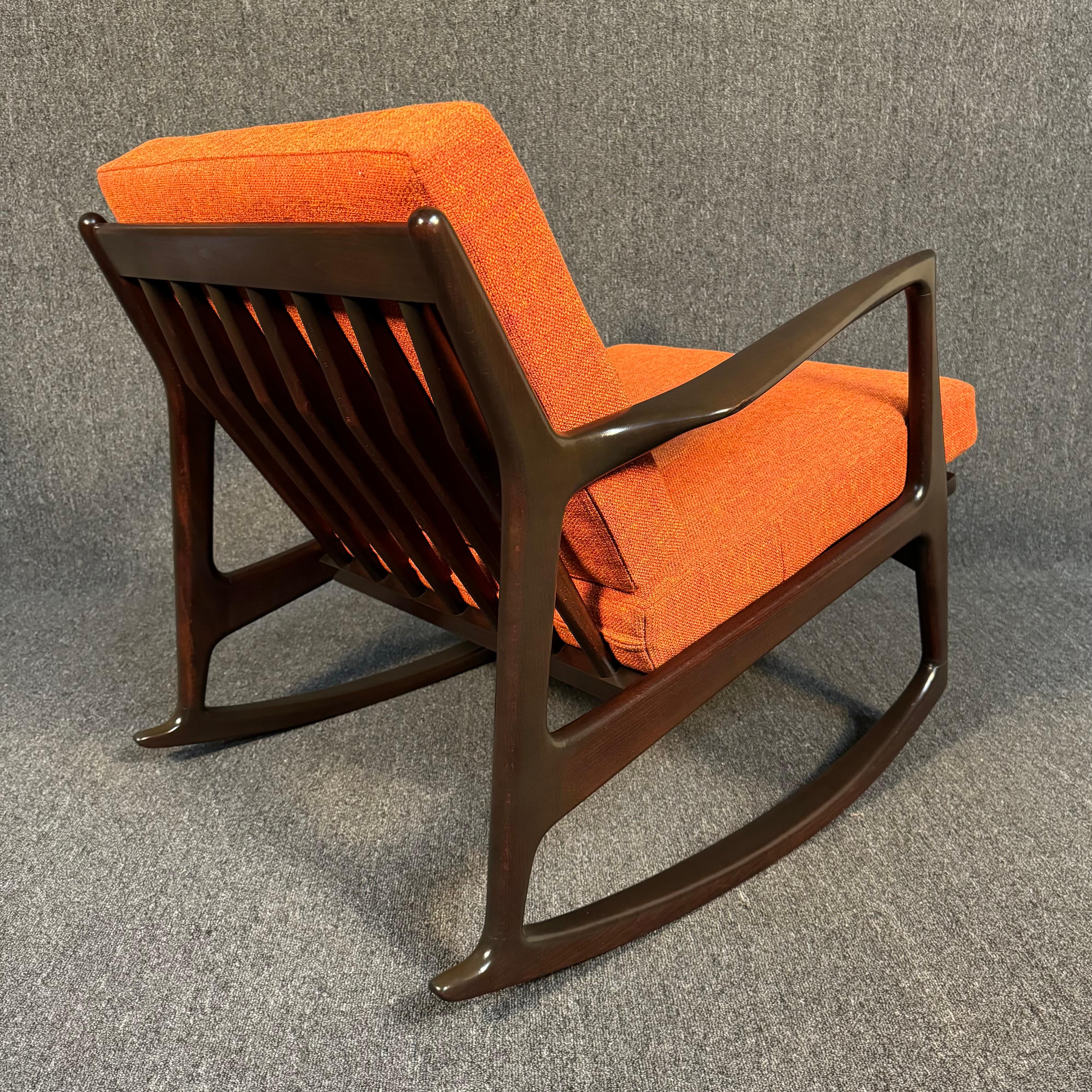 Mid-20th Century Vintage Danish Mid Century Modern Rocking Chair by Kofod Larsen for Selig For Sale