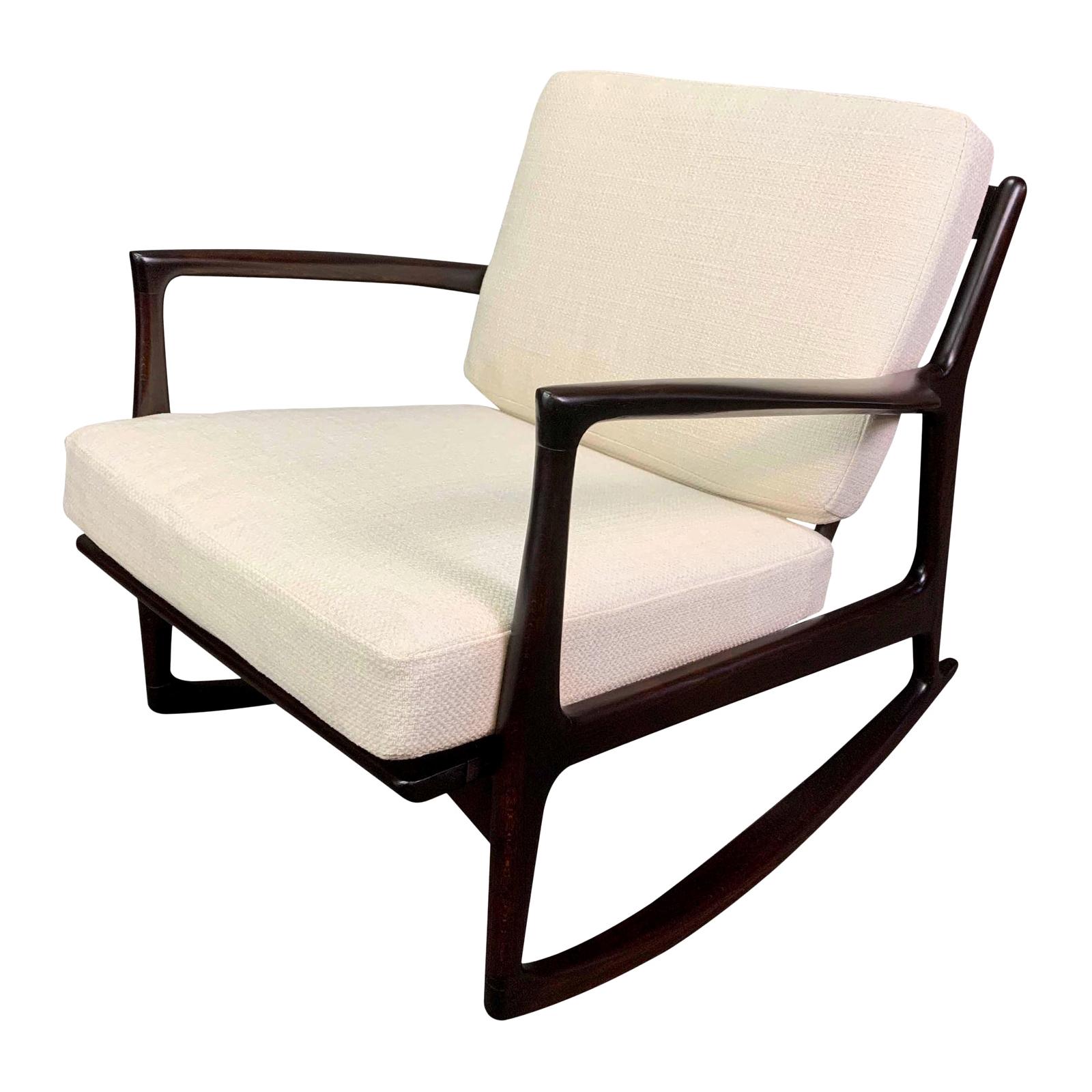 Vintage Danish Mid-Century Modern Rocking Chair by Kofod Larsen for Selig For Sale