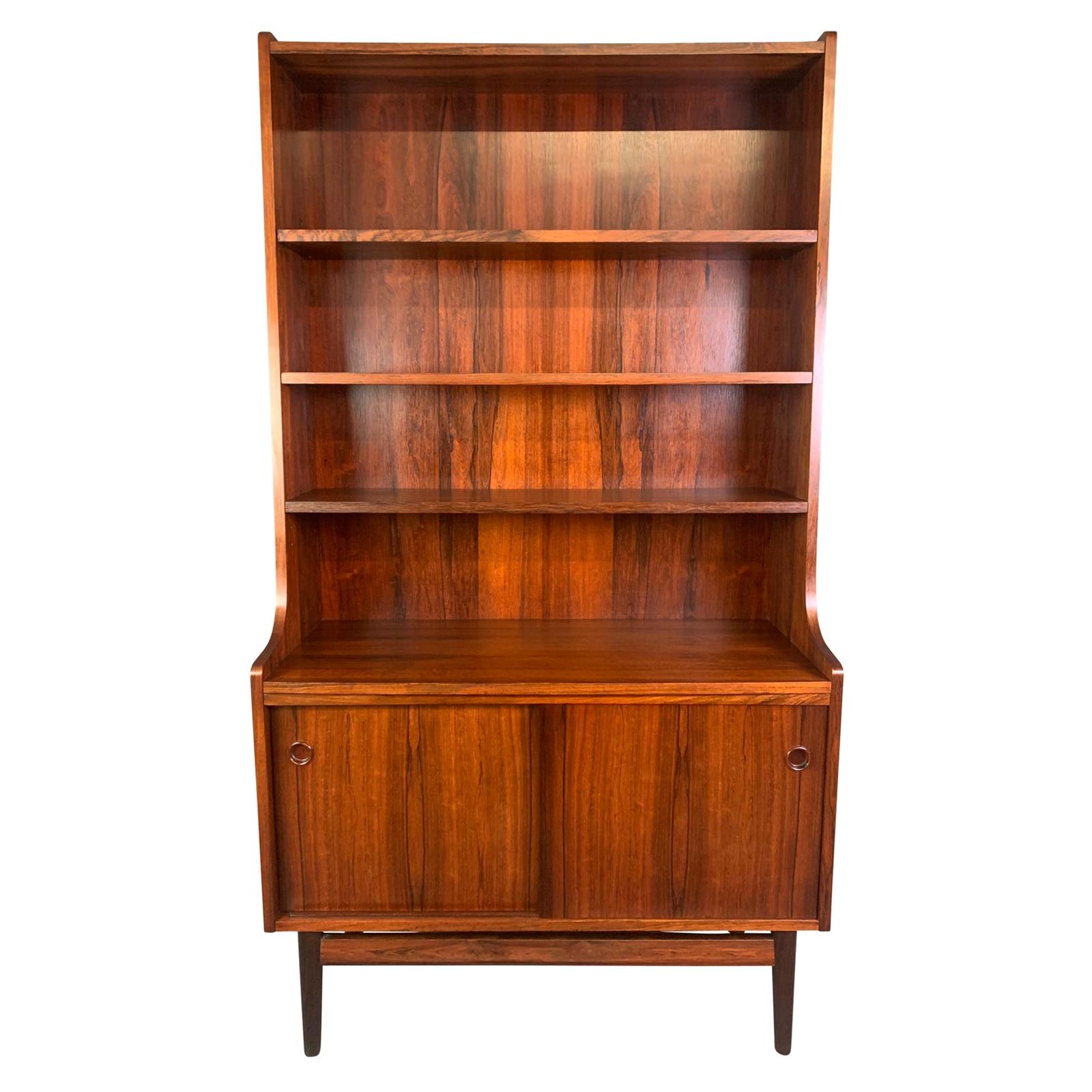 Vintage Danish Mid-Century Modern Rosewood Bookcase by Johannes Sorth For Sale
