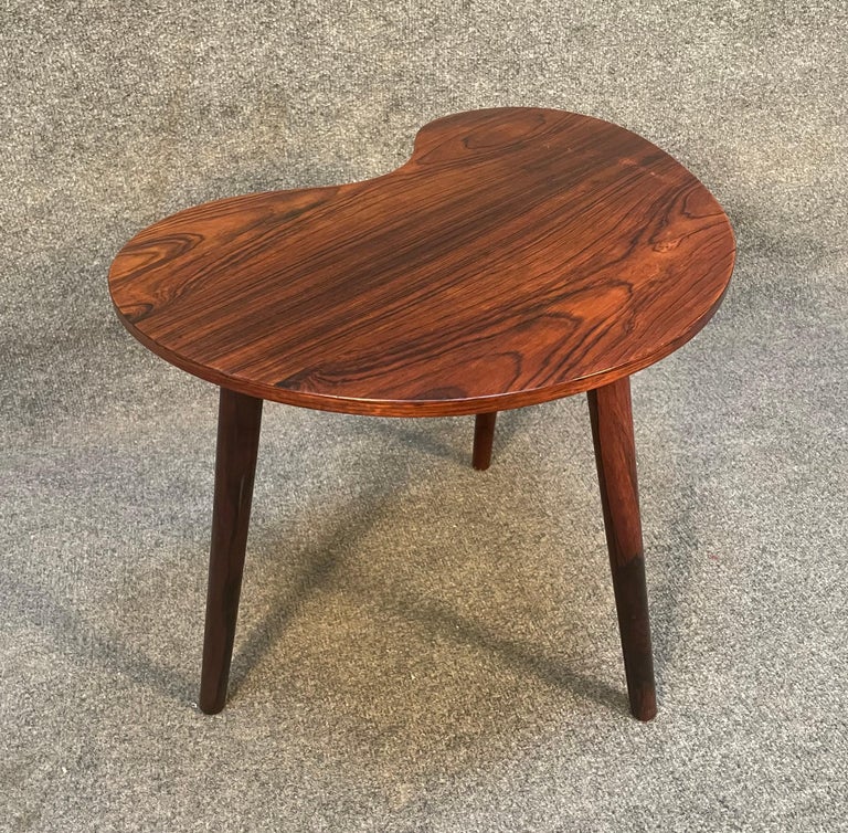 Vintage Danish MidCentury Modern Rosewood Boomerang Side Table For