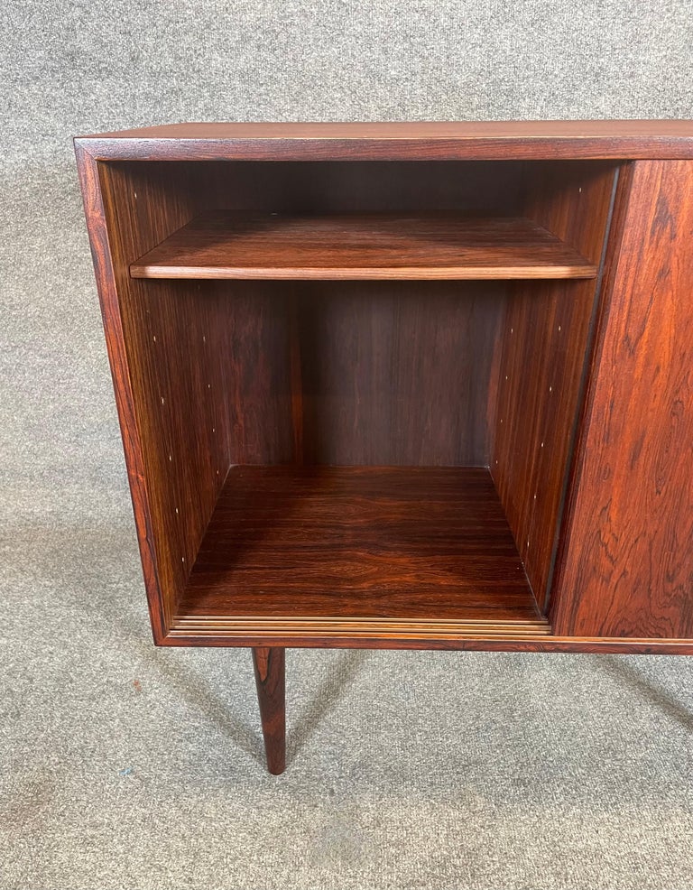 Vintage Danish Mid Century Modern Rosewood Record Cabinet by