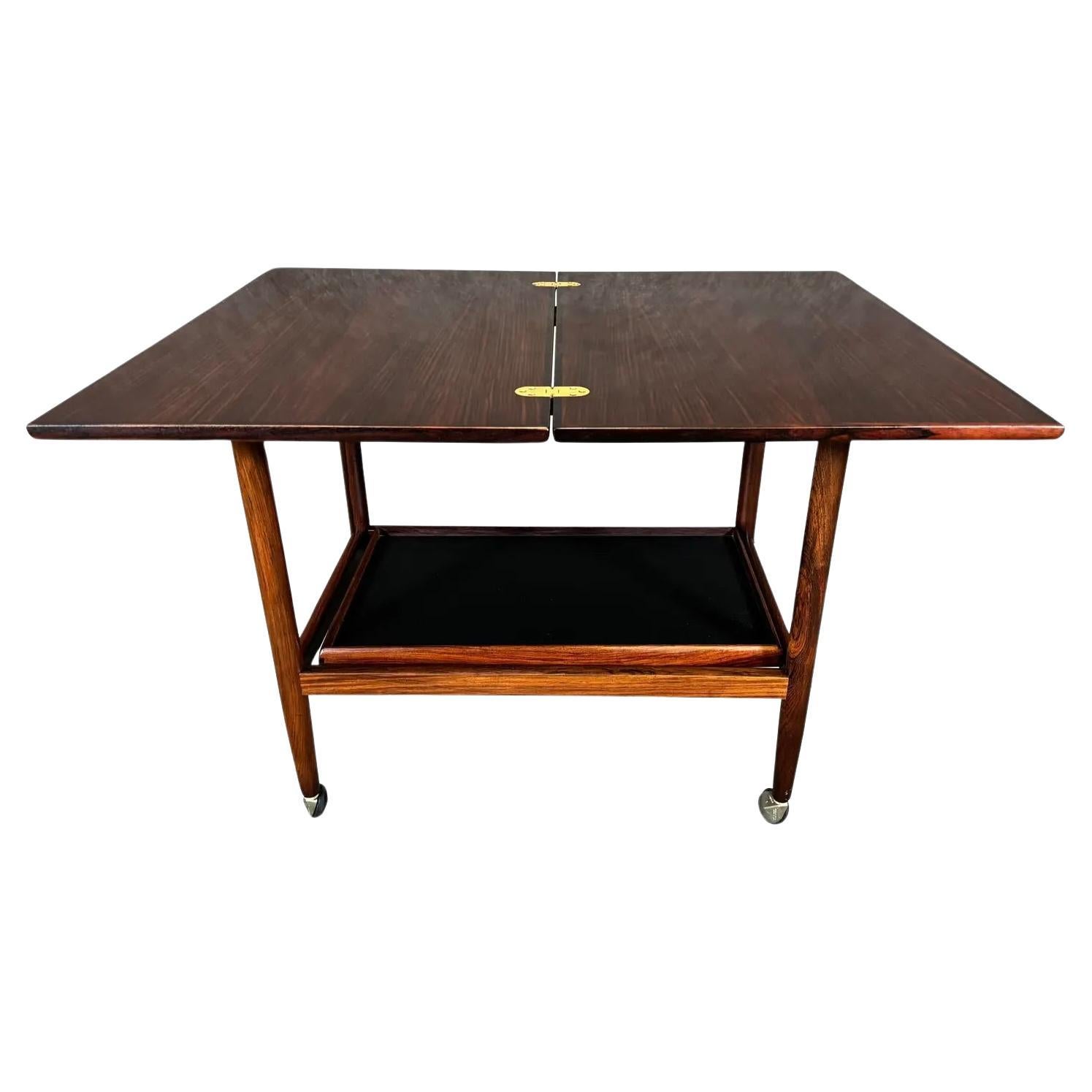 Dänischer Mid-Century-Modern-Cocktail-Barwagen aus Rosenholz von Grete Jalk