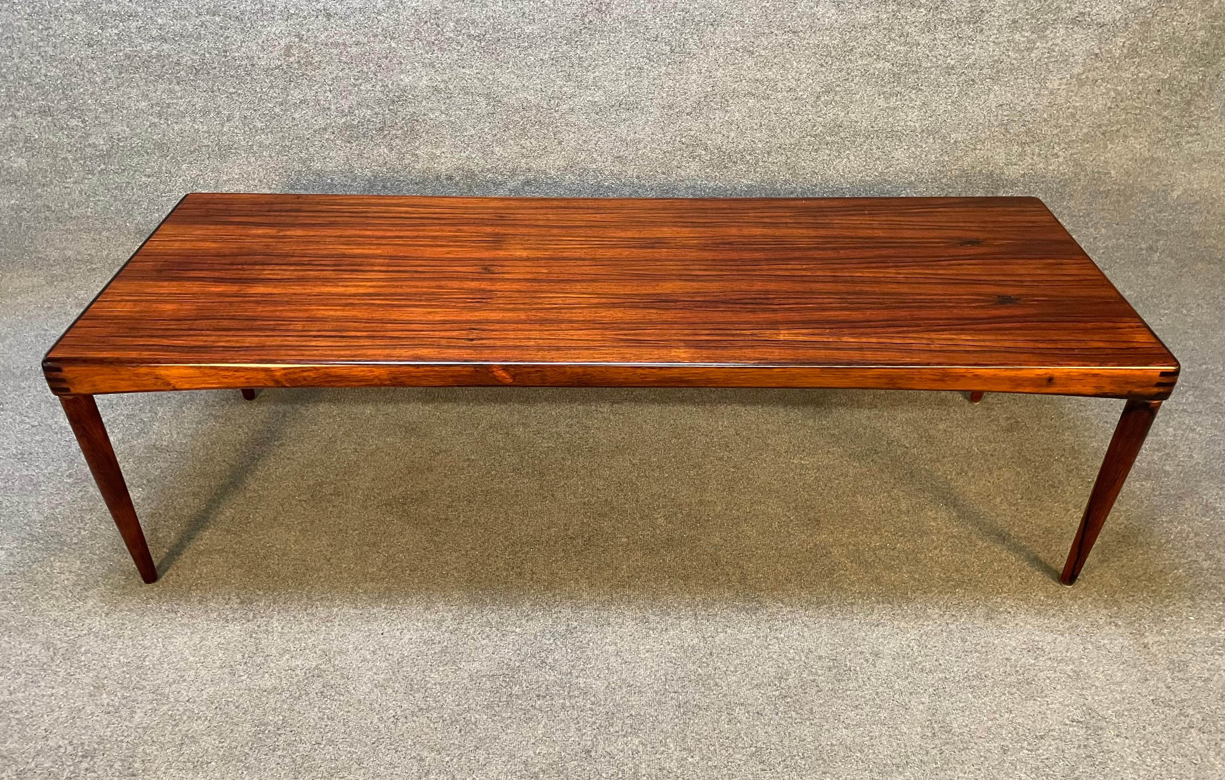 Vintage Danish Mid Century Modern Rosewood Coffee Table by HW Klein for Bramin 3