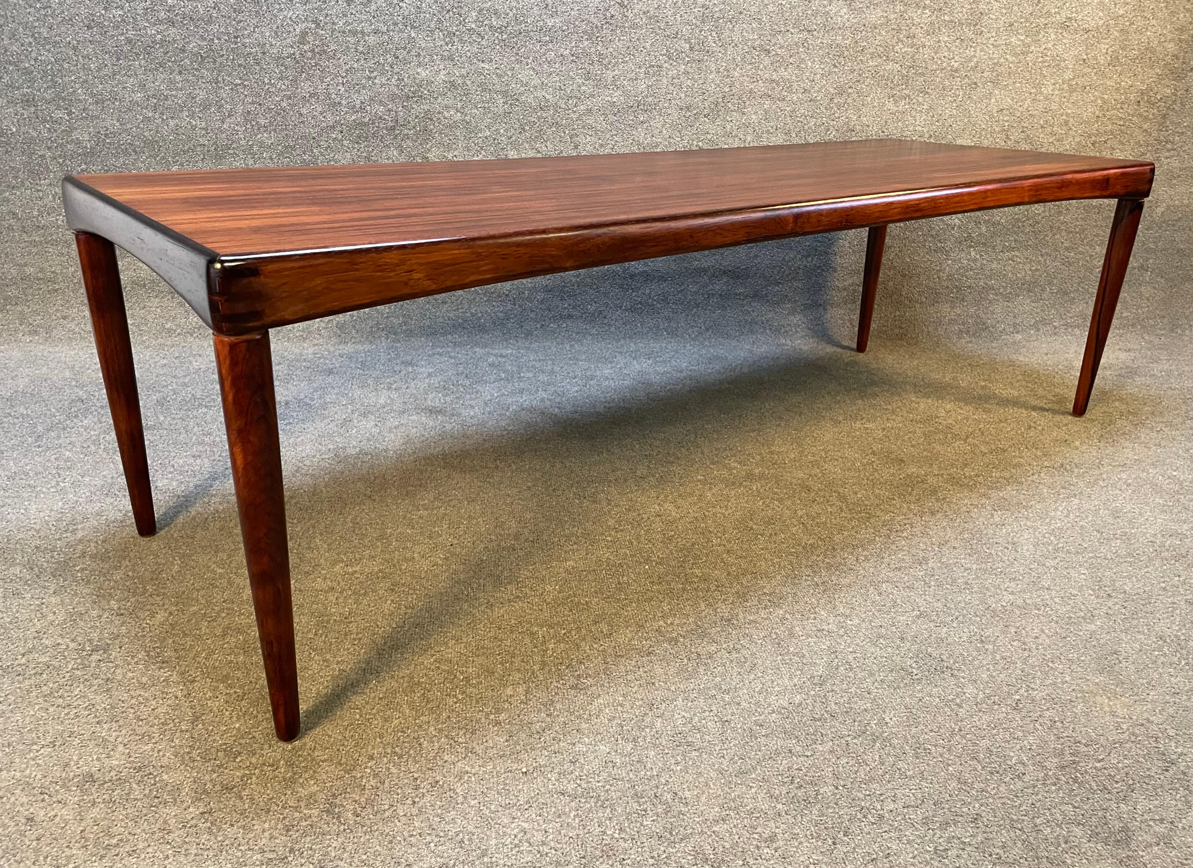Mid-20th Century Vintage Danish Mid Century Modern Rosewood Coffee Table by HW Klein for Bramin