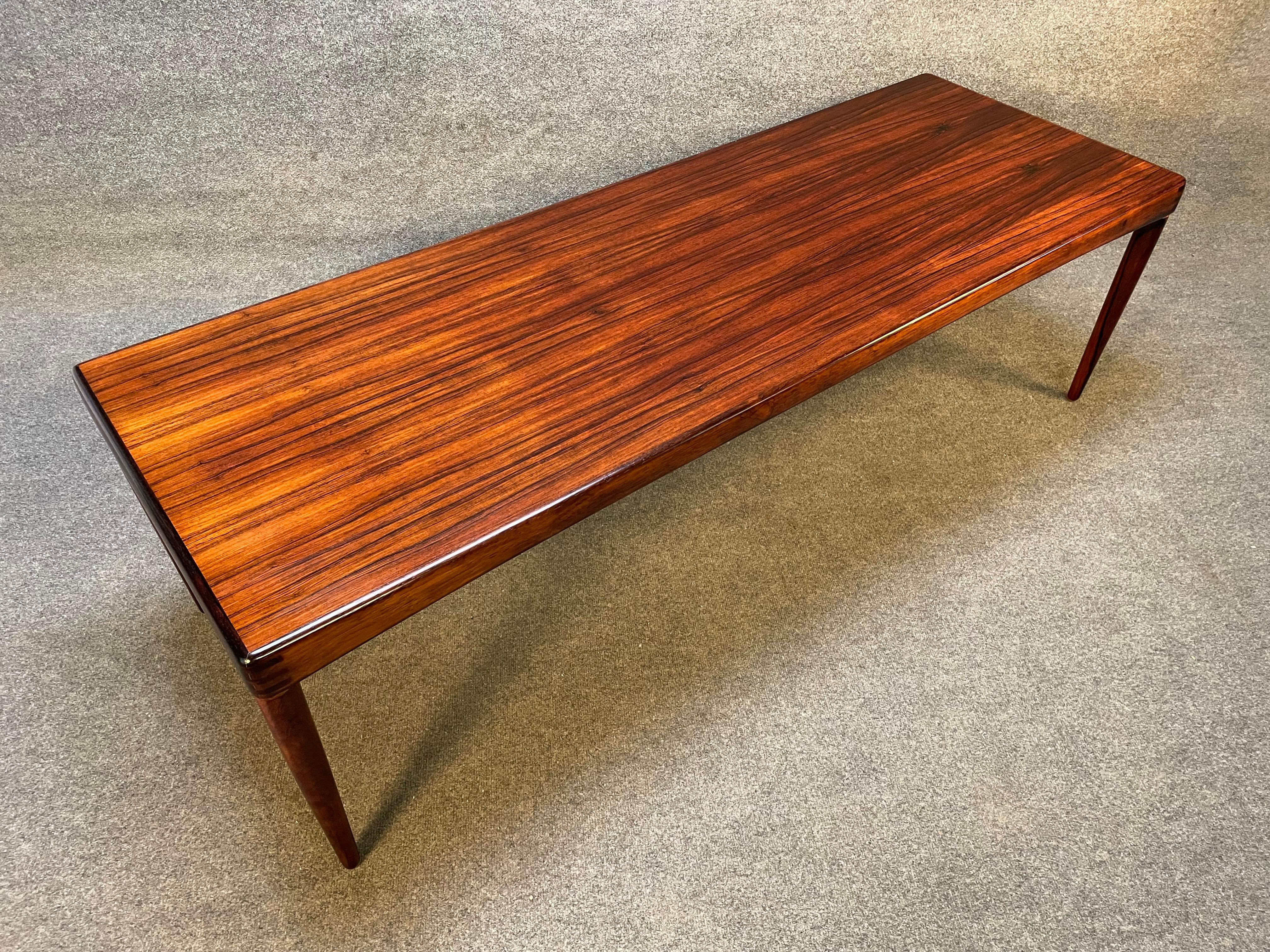 Vintage Danish Mid Century Modern Rosewood Coffee Table by HW Klein for Bramin 1
