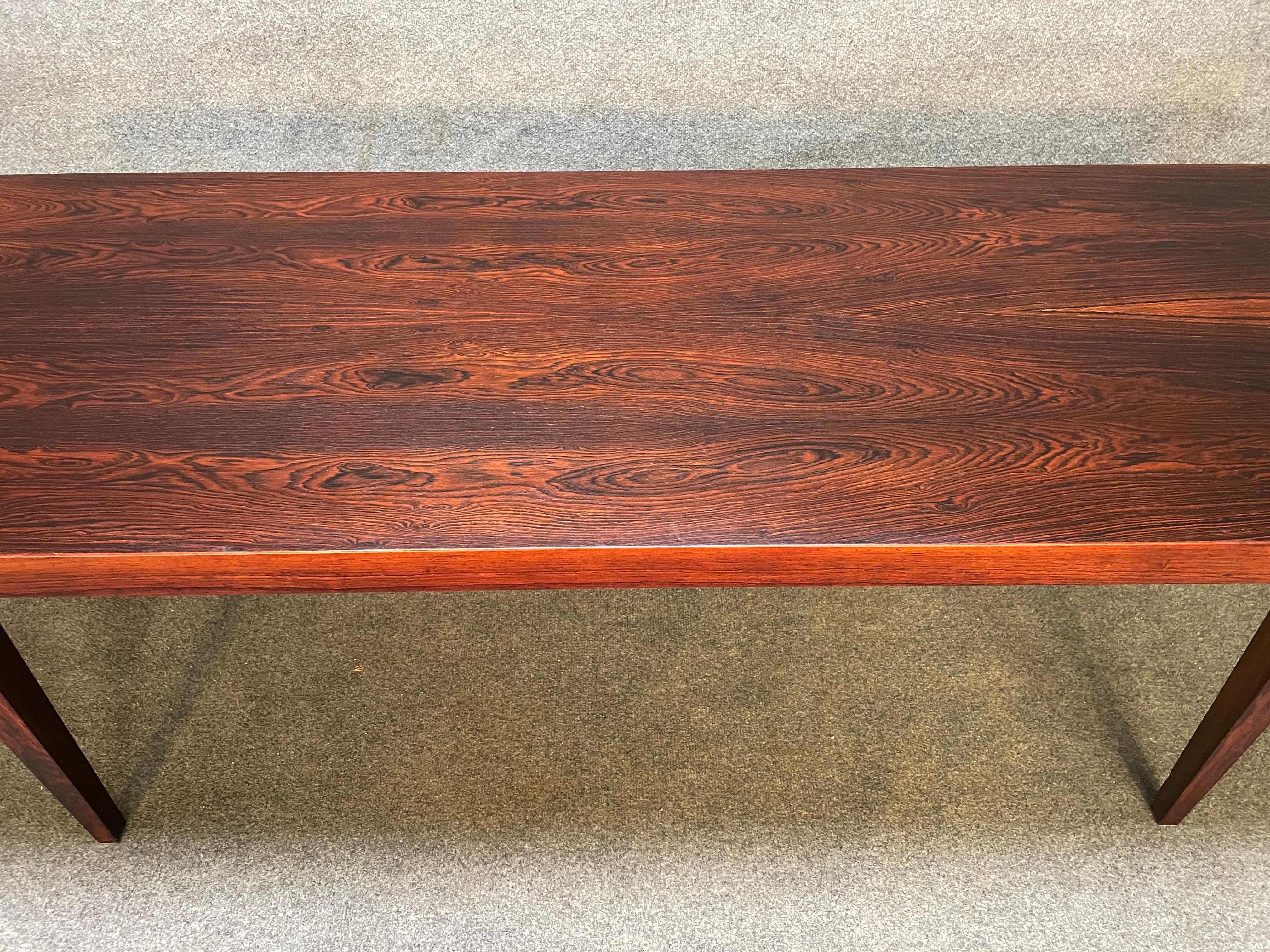 Vintage Danish Mid Century Modern Rosewood Coffee Table by Severin Hansen For Sale 4