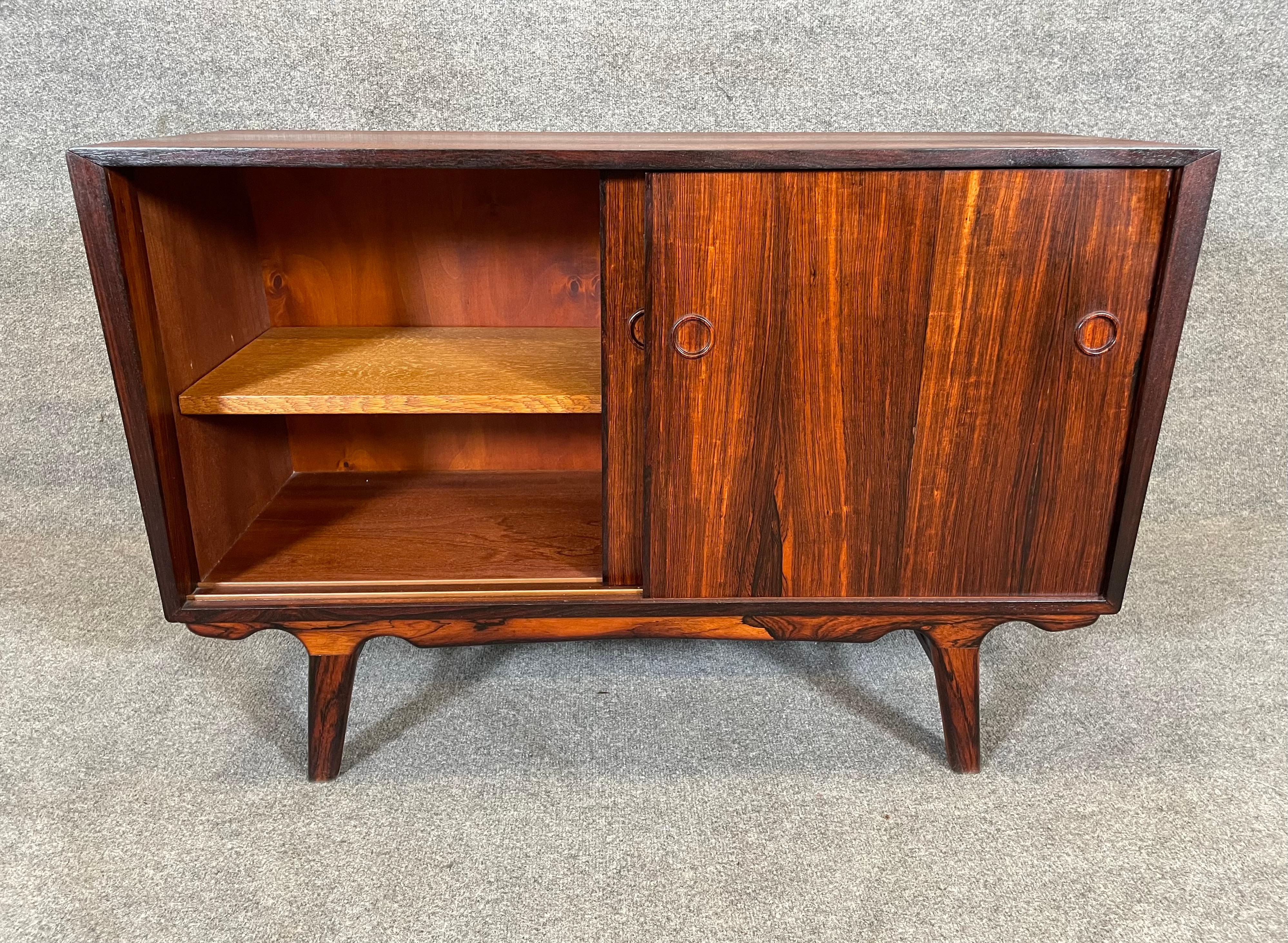 Vintage Danish Mid Century Modern Rosewood Compact Cabinet For Sale 1