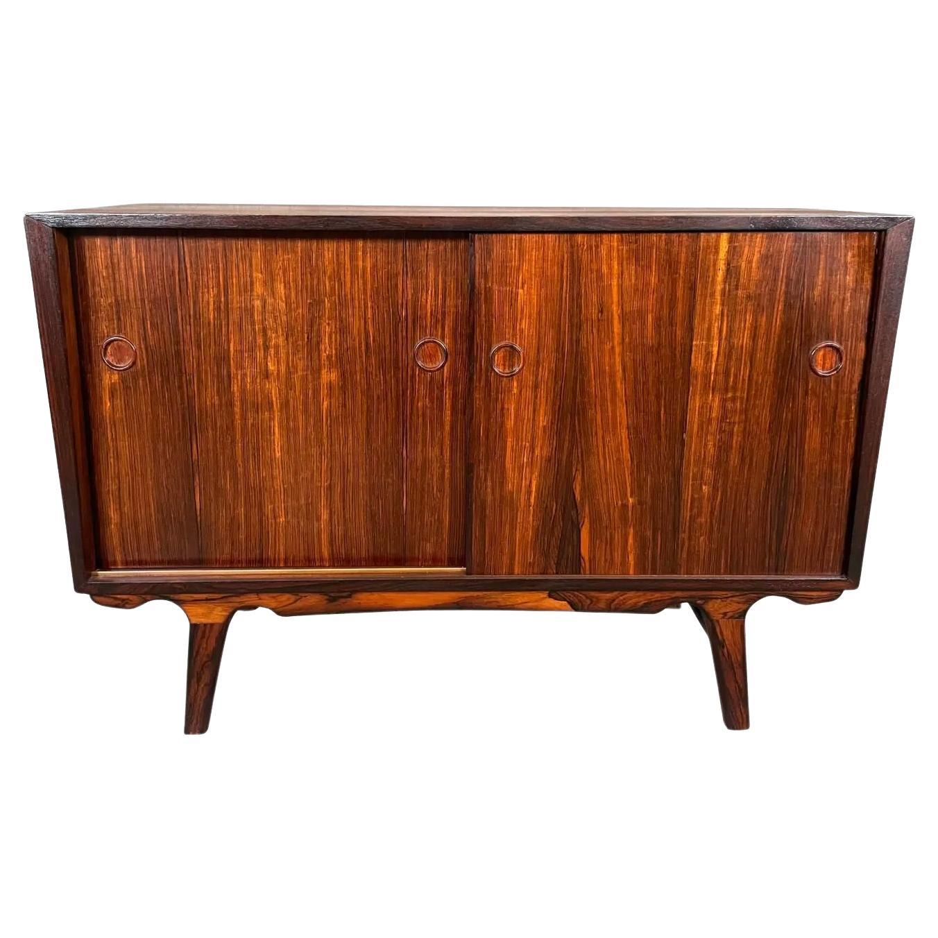 Vintage Danish Mid Century Modern Rosewood Compact Cabinet For Sale