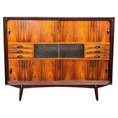 Vintage Danish Mid Century Modern Rosewood Credenza Hutch
