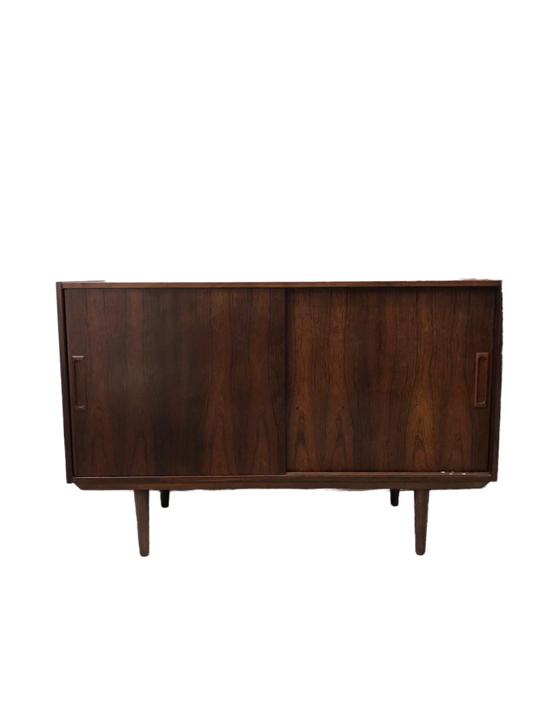Mid-20th Century Vintage Danish Mid-Century Modern Rosewood Credenza or Record Cabinet