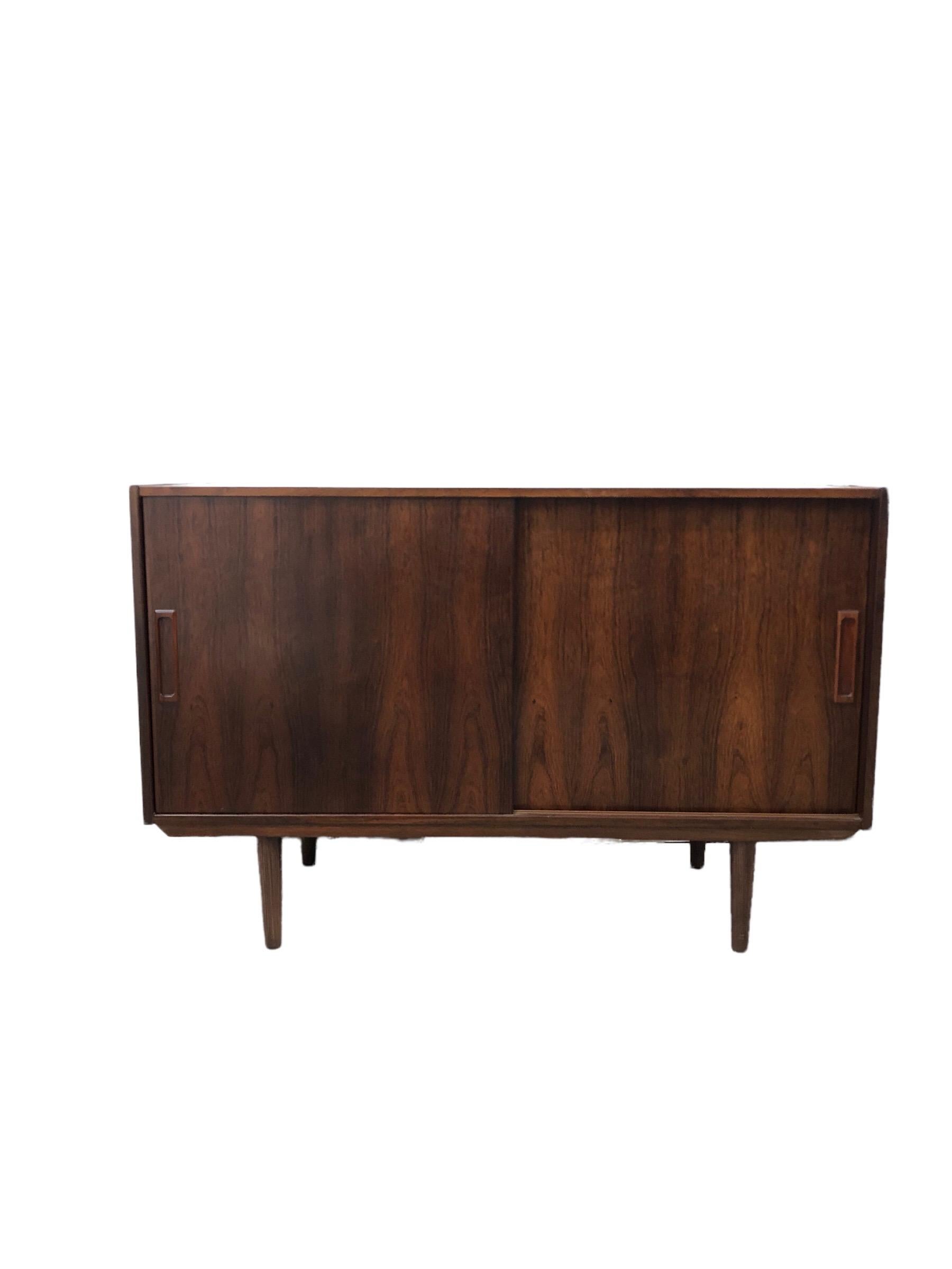 Vintage Danish Mid-Century Modern Rosewood Credenza or Record Cabinet 1