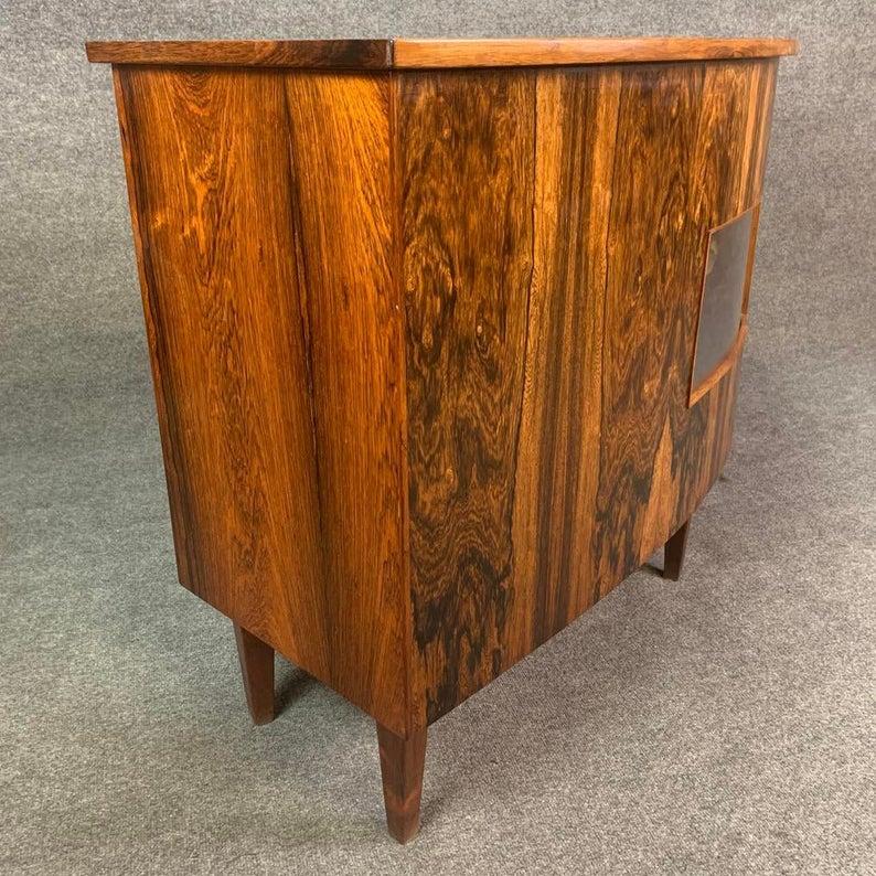 Mid-20th Century Vintage Danish Mid-Century Rosewood Curved Counter Bar