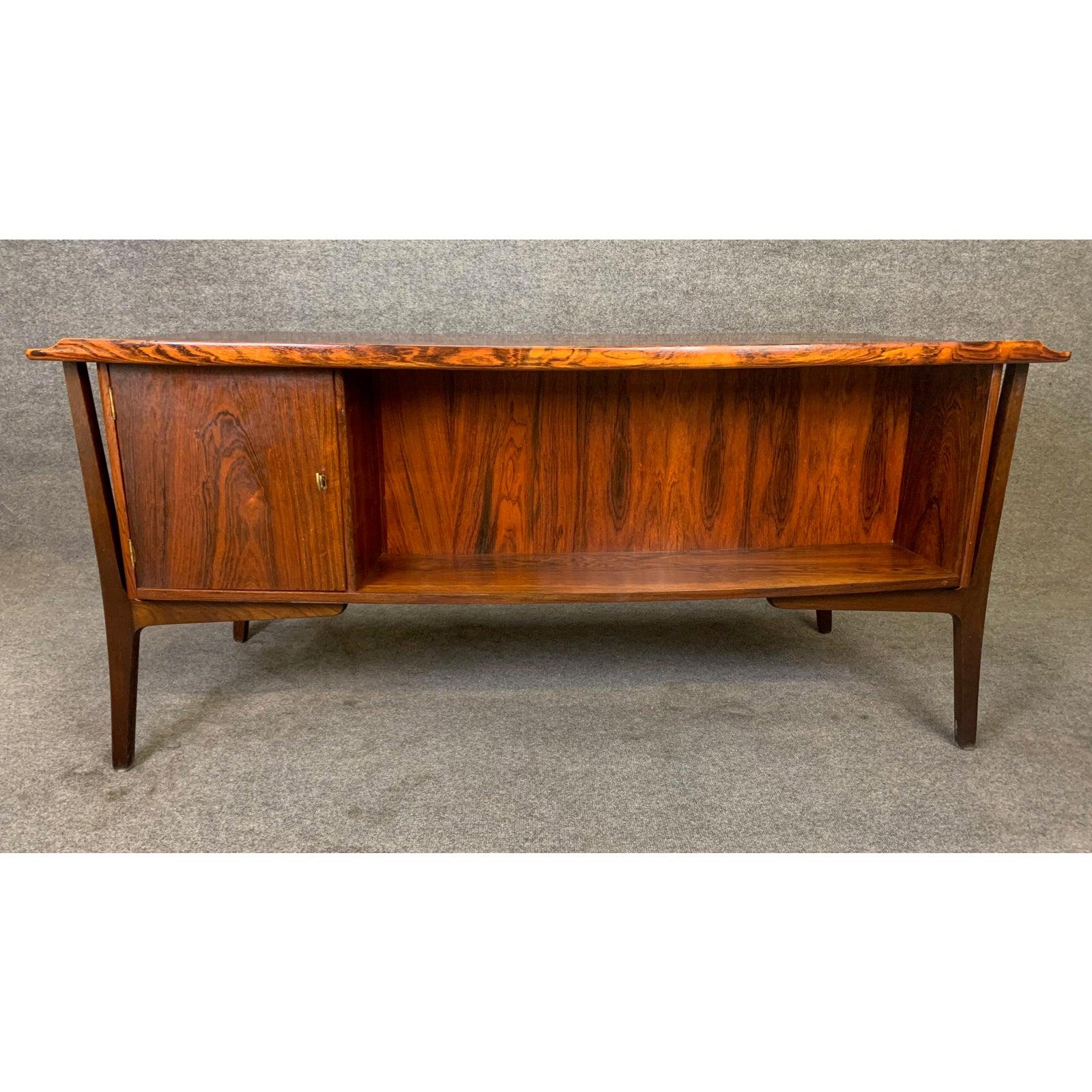 Vintage Danish Mid-Century Modern Rosewood Desk by Svend Madsen for Hp Hansen 5