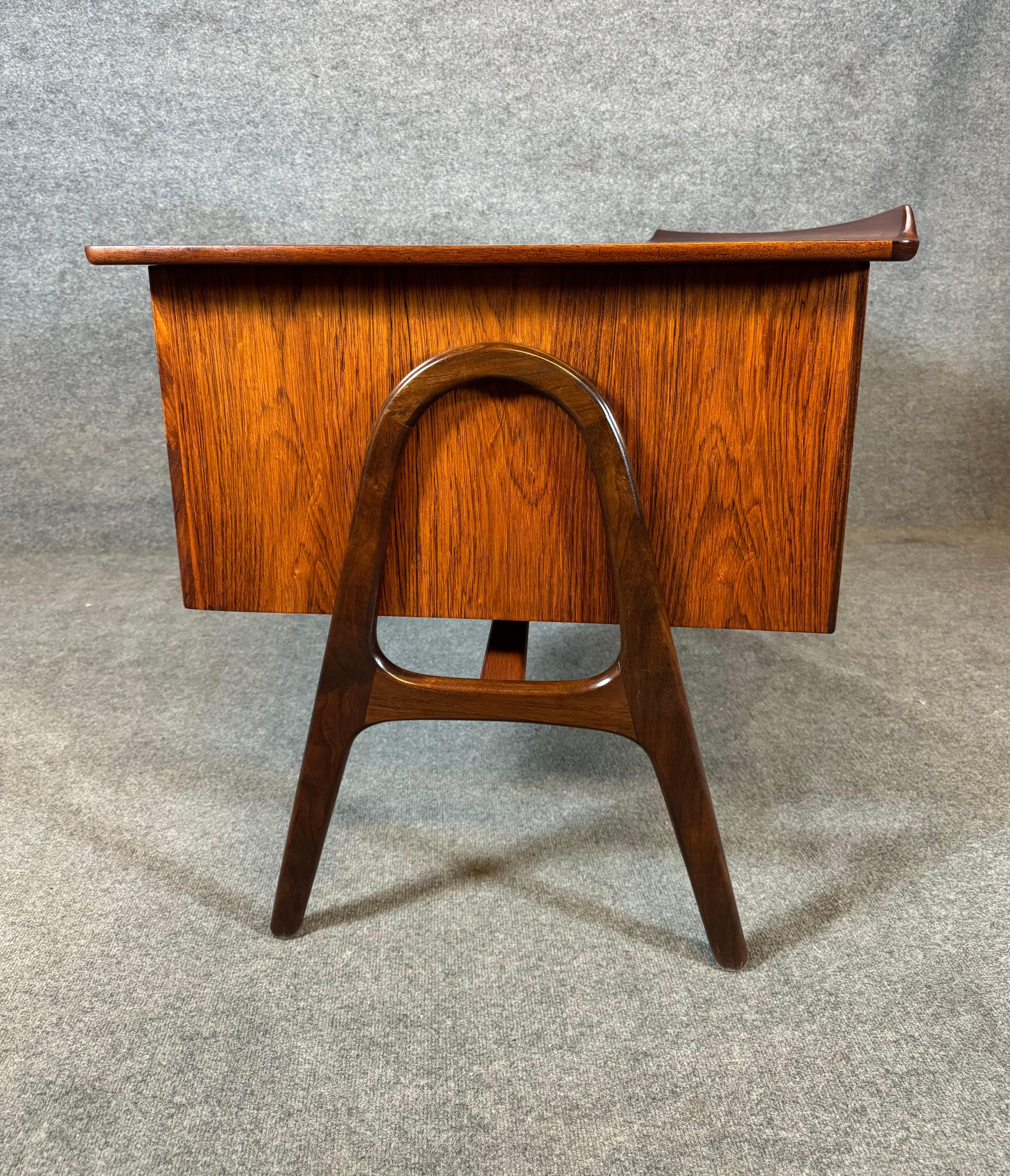 Vintage Danish Mid Century Modern Rosewood Desk by Svend Madsen 4