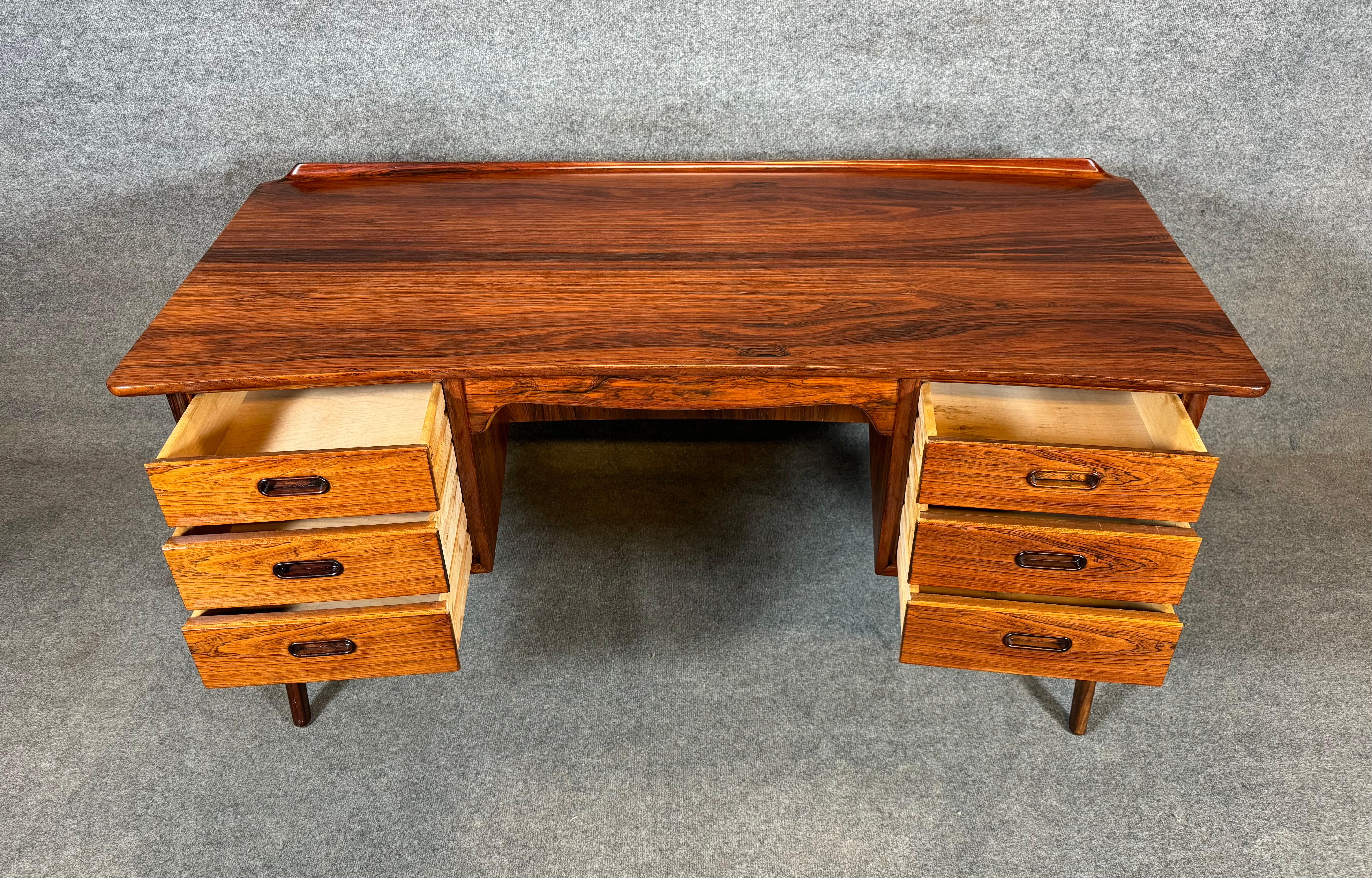 Scandinavian Modern Vintage Danish Mid Century Modern Rosewood Desk by Svend Madsen