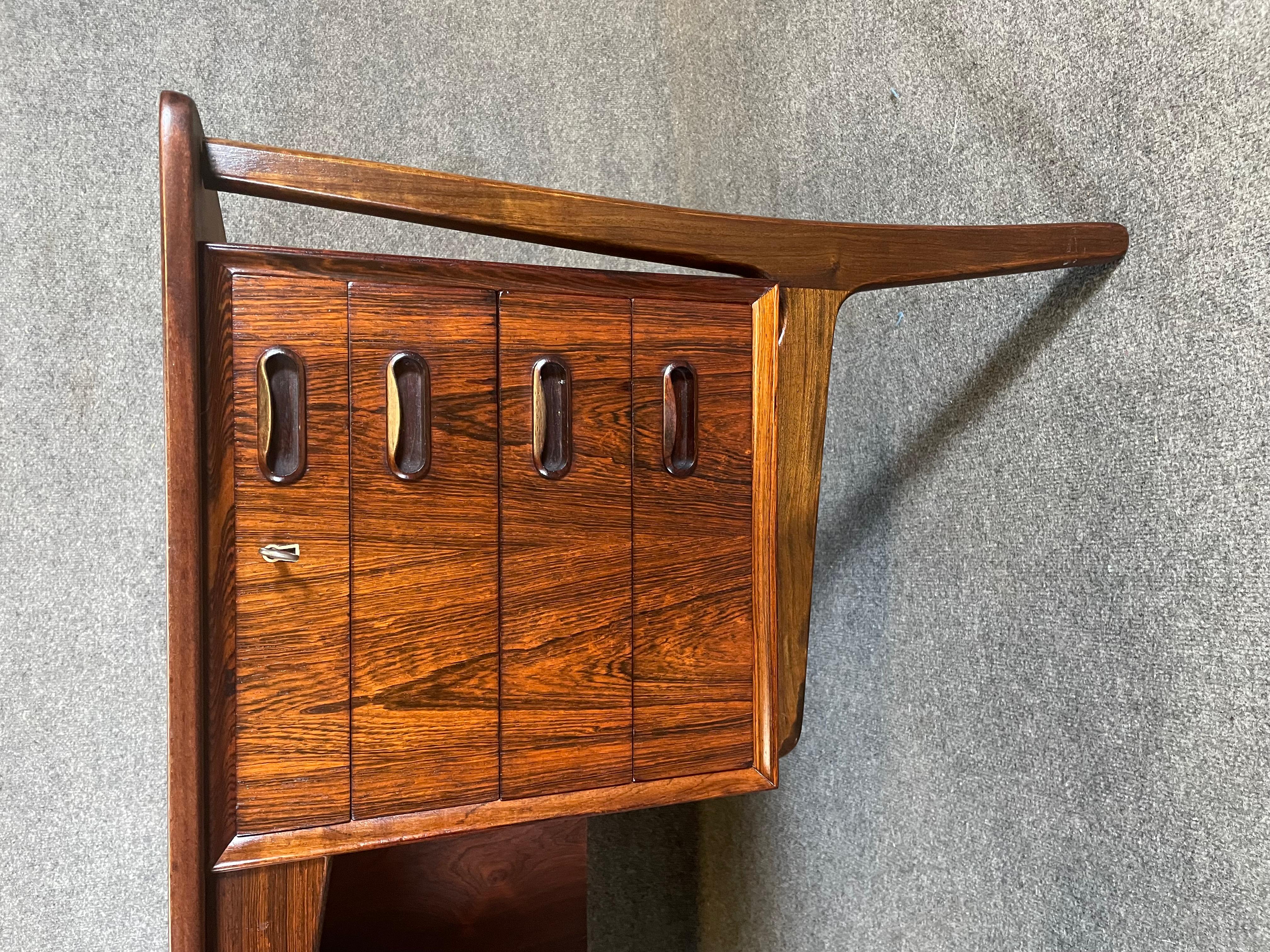 Vintage Danish Mid Century Modern Rosewood Desk by Svend Madsen 2