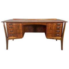 Vintage Danish Mid Century Modern Rosewood Desk by Svend Madsen