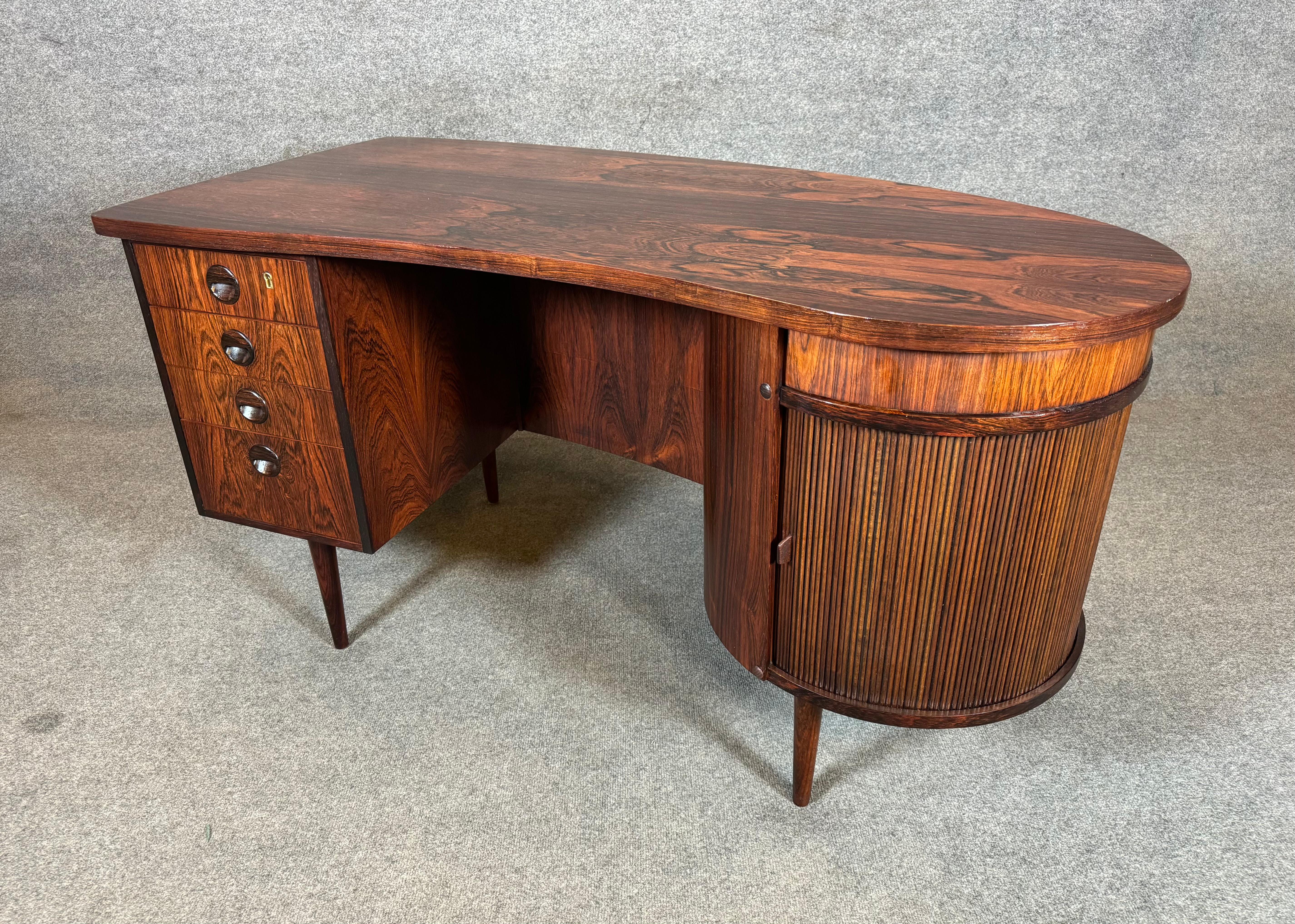 Vintage Danish Mid Century Modern Rosewood Desk Model 54 by Kai Kristiansen 5