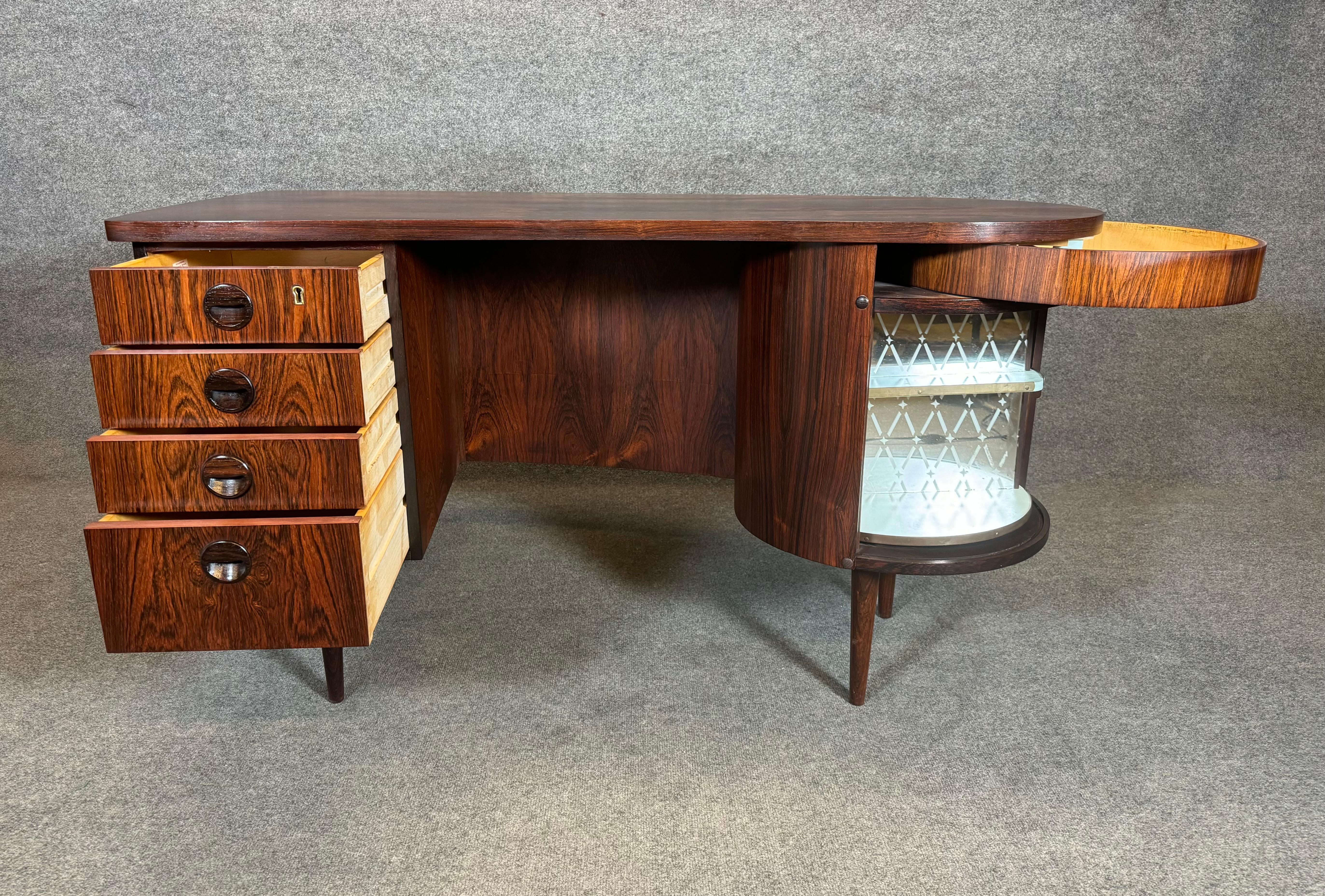 Mid-20th Century Vintage Danish Mid Century Modern Rosewood Desk Model 54 by Kai Kristiansen