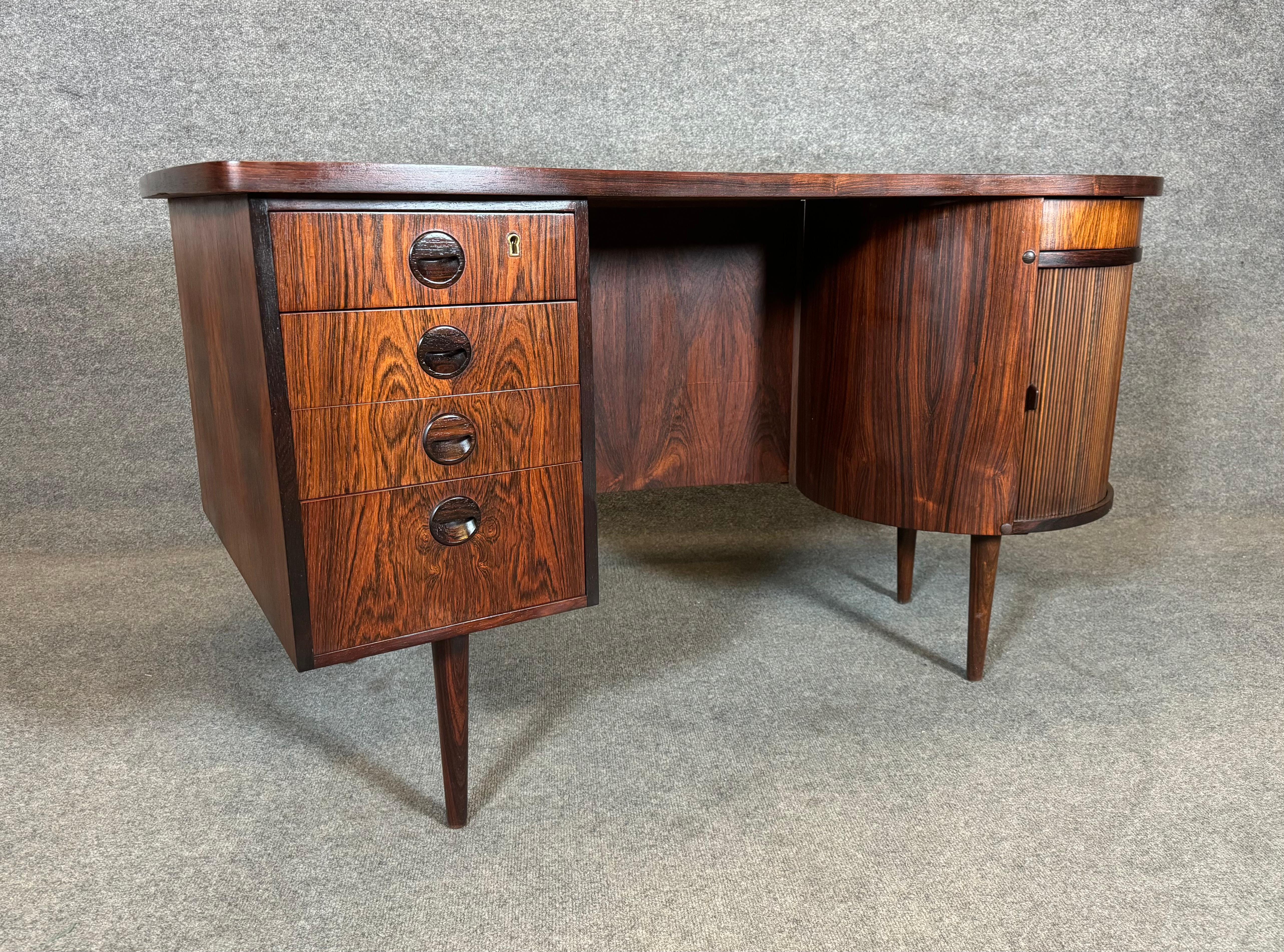 Vintage Danish Mid Century Modern Rosewood Desk Model 54 by Kai Kristiansen 2
