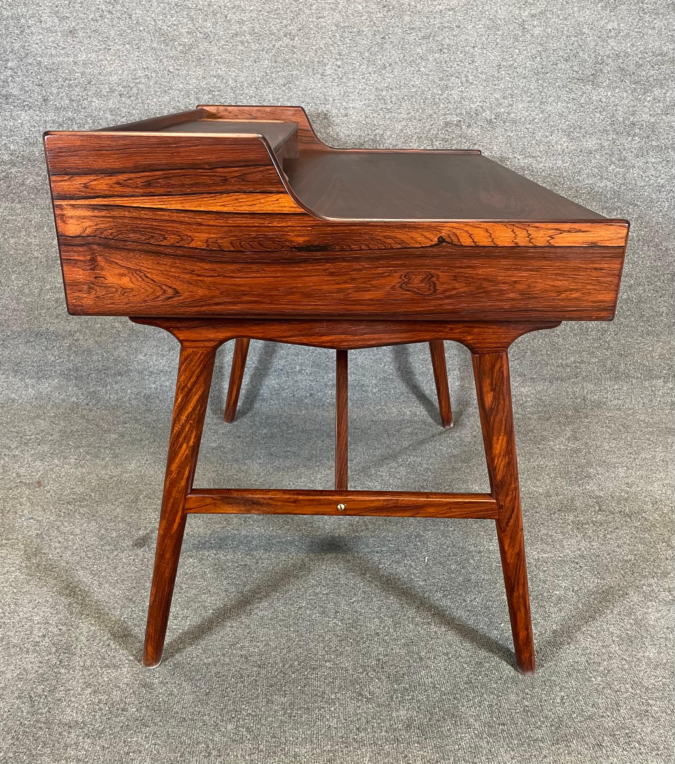 Vintage Danish Mid Century Modern Rosewood Desk Model 56 by Arne Wall Iversen 1