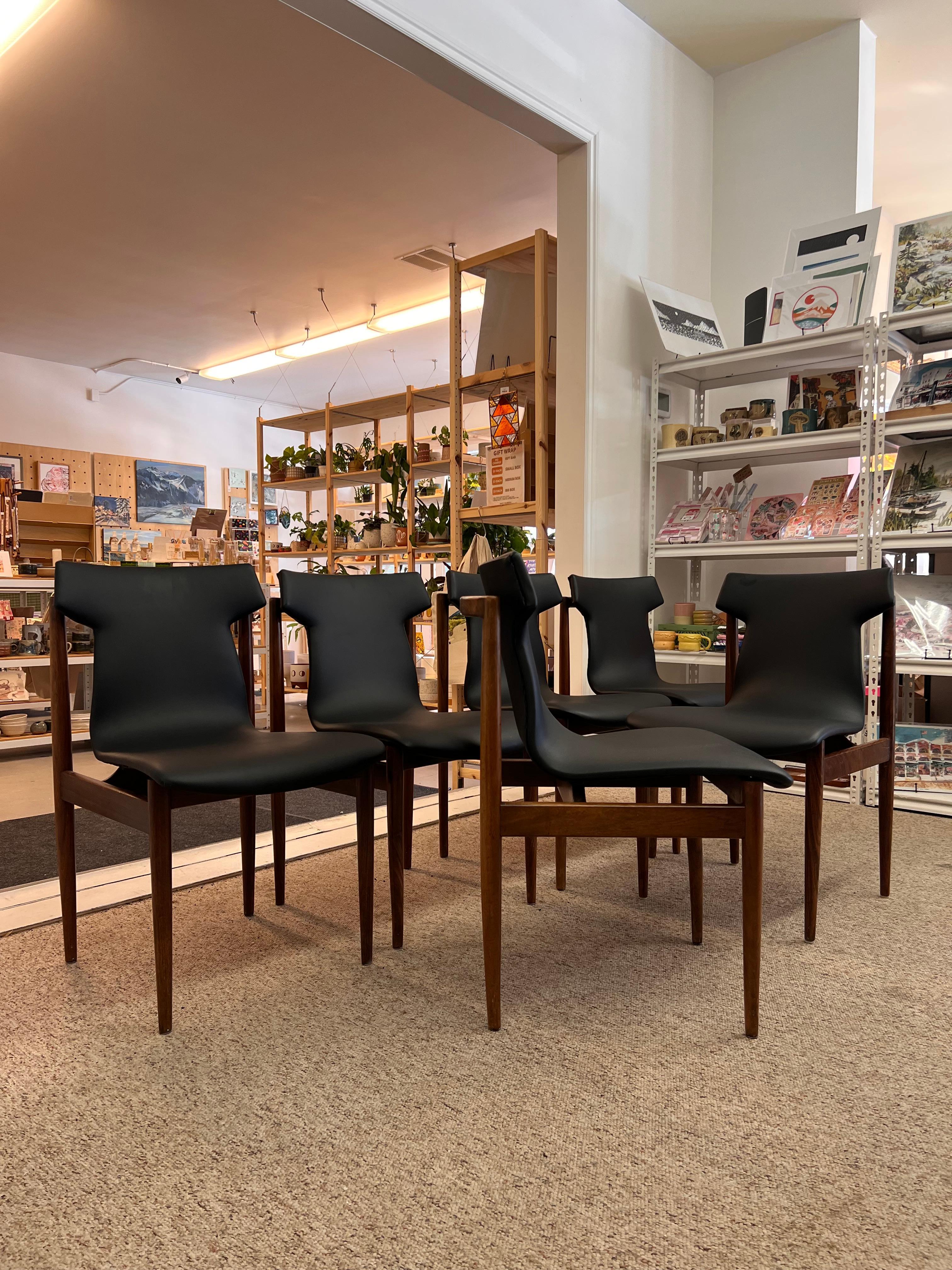 Mid-Century Modern Vintage Danish Mid Century Modern Rosewood Dining Chair Set of 6 by Inger For Sale