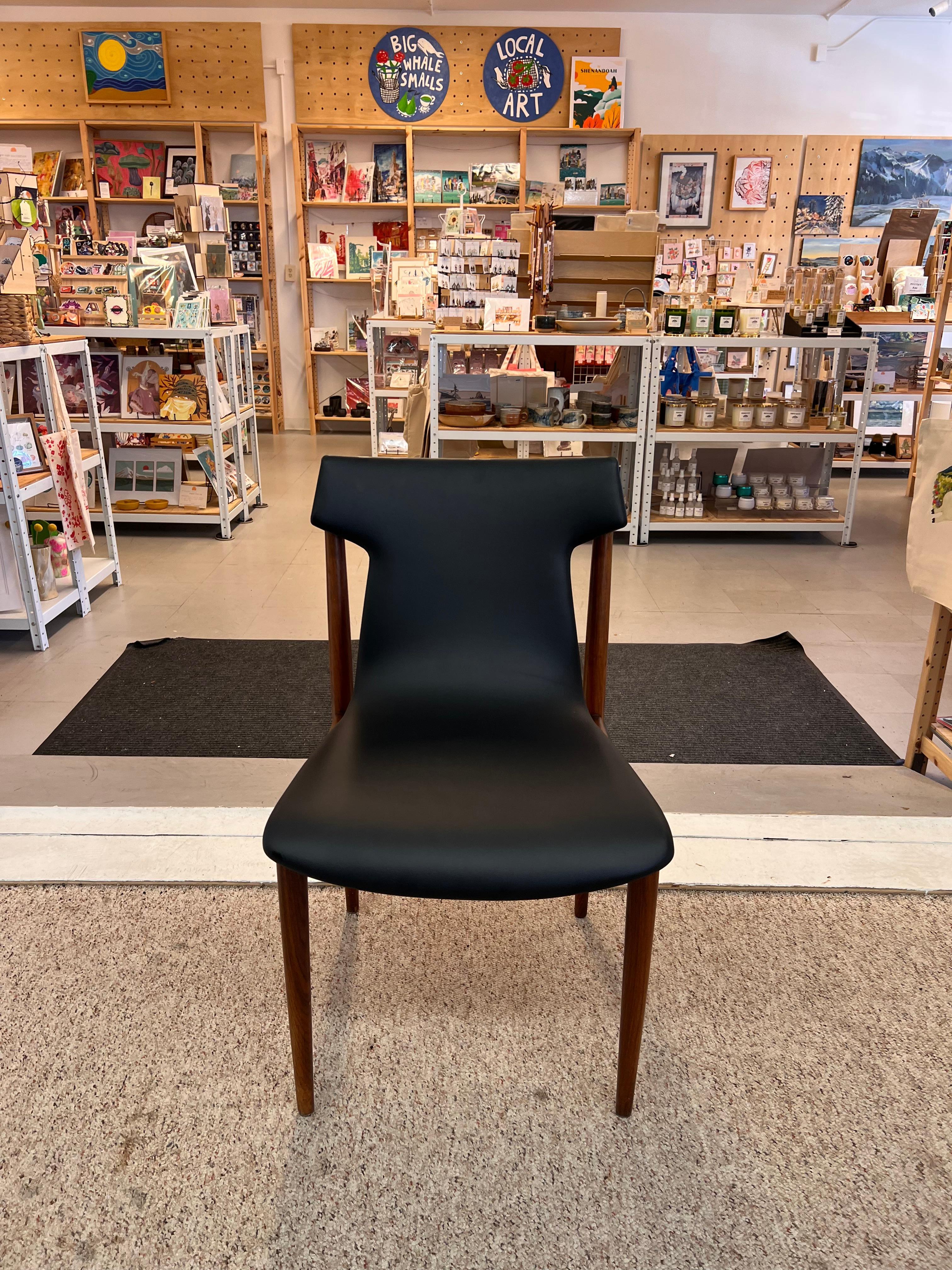 Upholstery Vintage Danish Mid Century Modern Rosewood Dining Chair Set of 6 by Inger For Sale