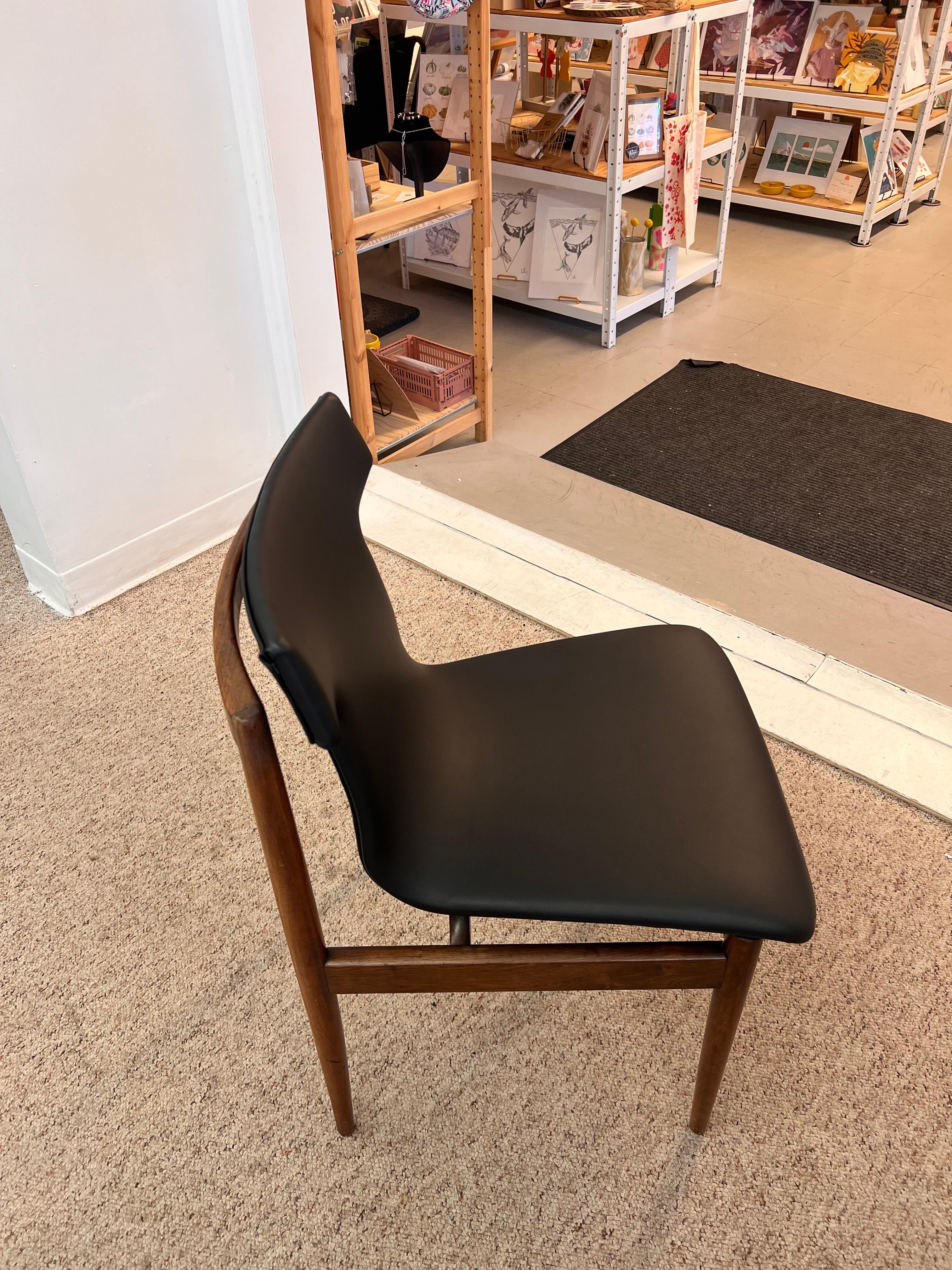 Vintage Danish Mid Century Modern Rosewood Dining Chair Set of 6 by Inger For Sale 1