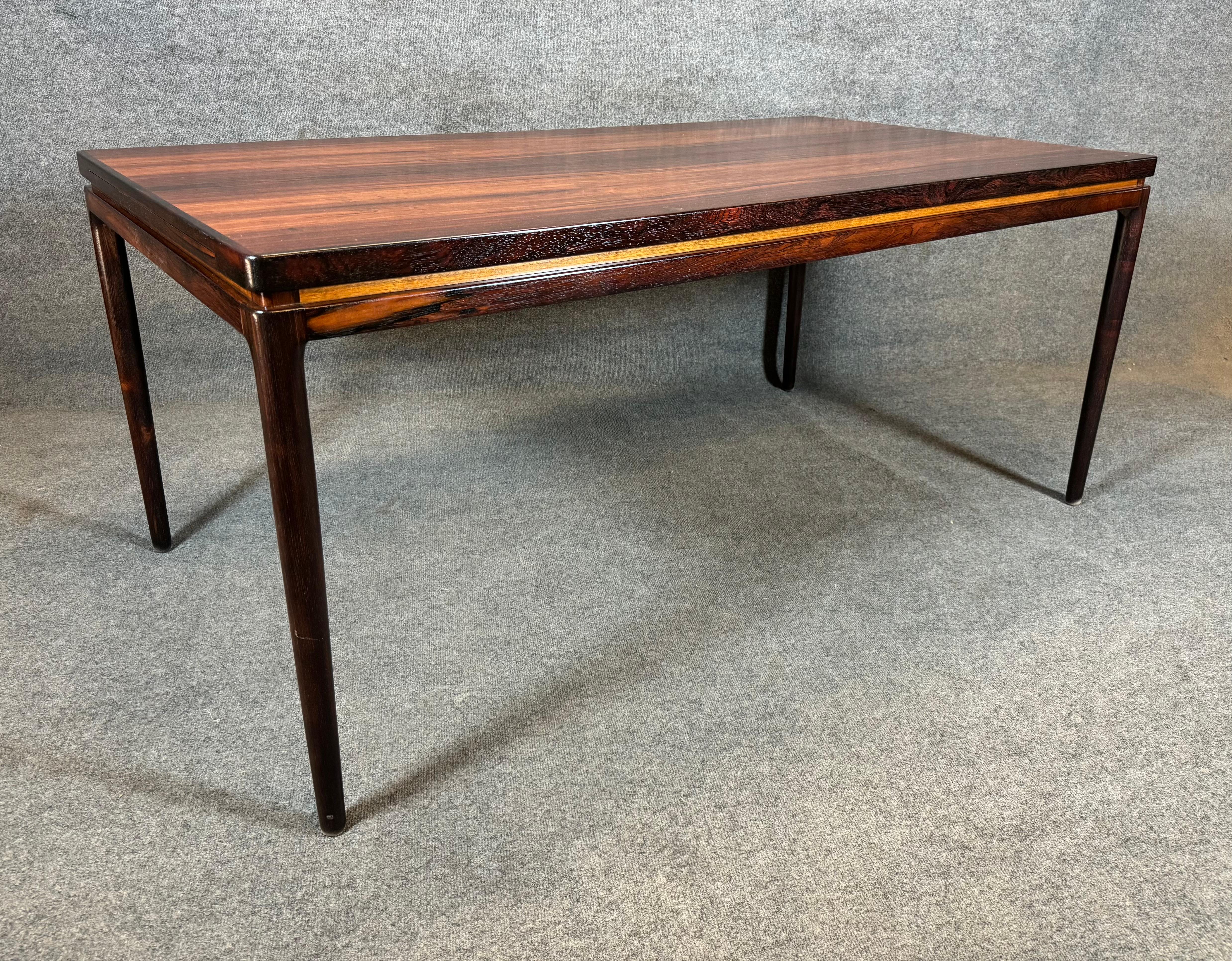 Vintage Danish Mid Century Modern Rosewood Dining Table by Johannes Andersen For Sale 5