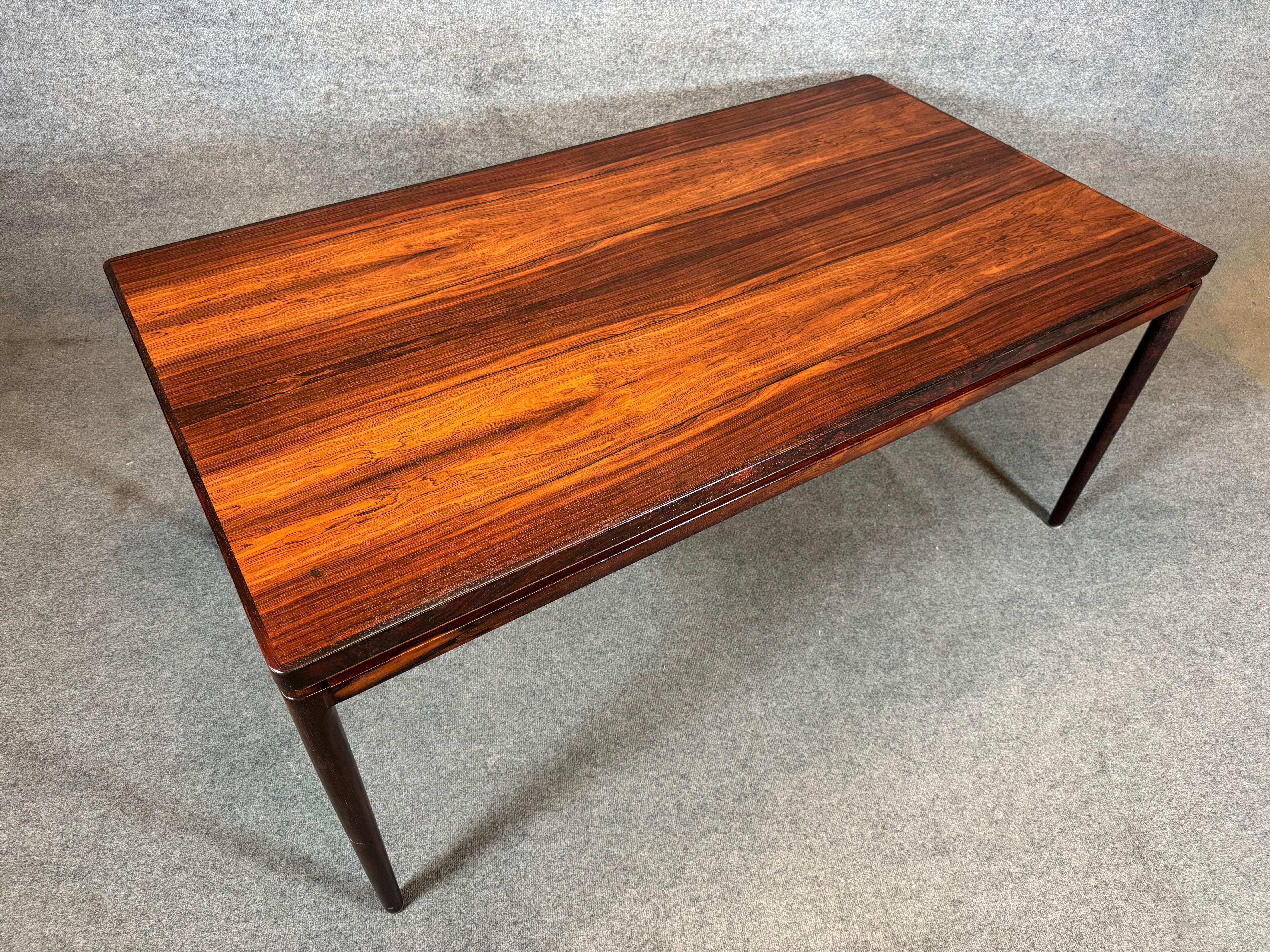 Vintage Danish Mid Century Modern Rosewood Dining Table by Johannes Andersen For Sale 6