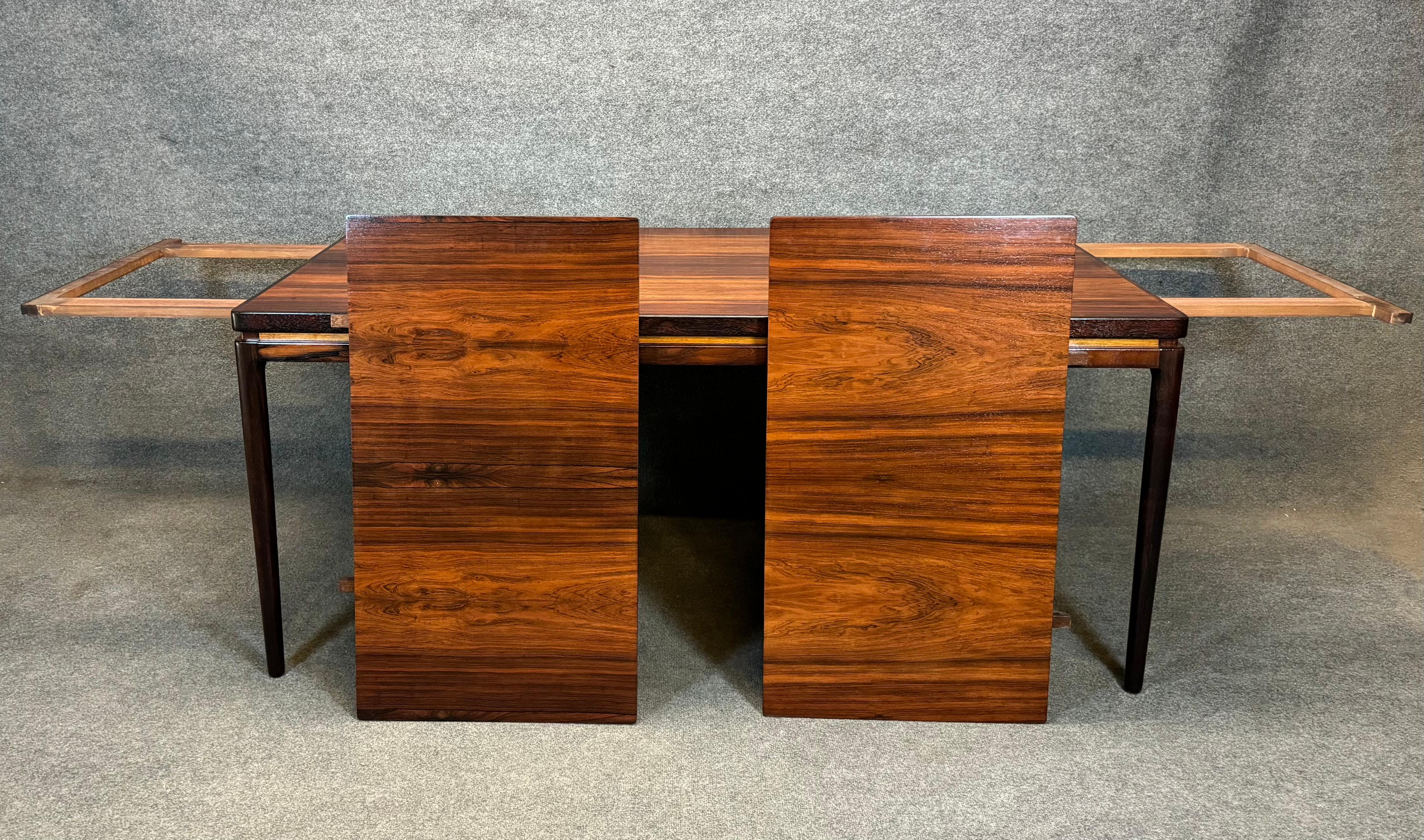 Mid-20th Century Vintage Danish Mid Century Modern Rosewood Dining Table by Johannes Andersen For Sale