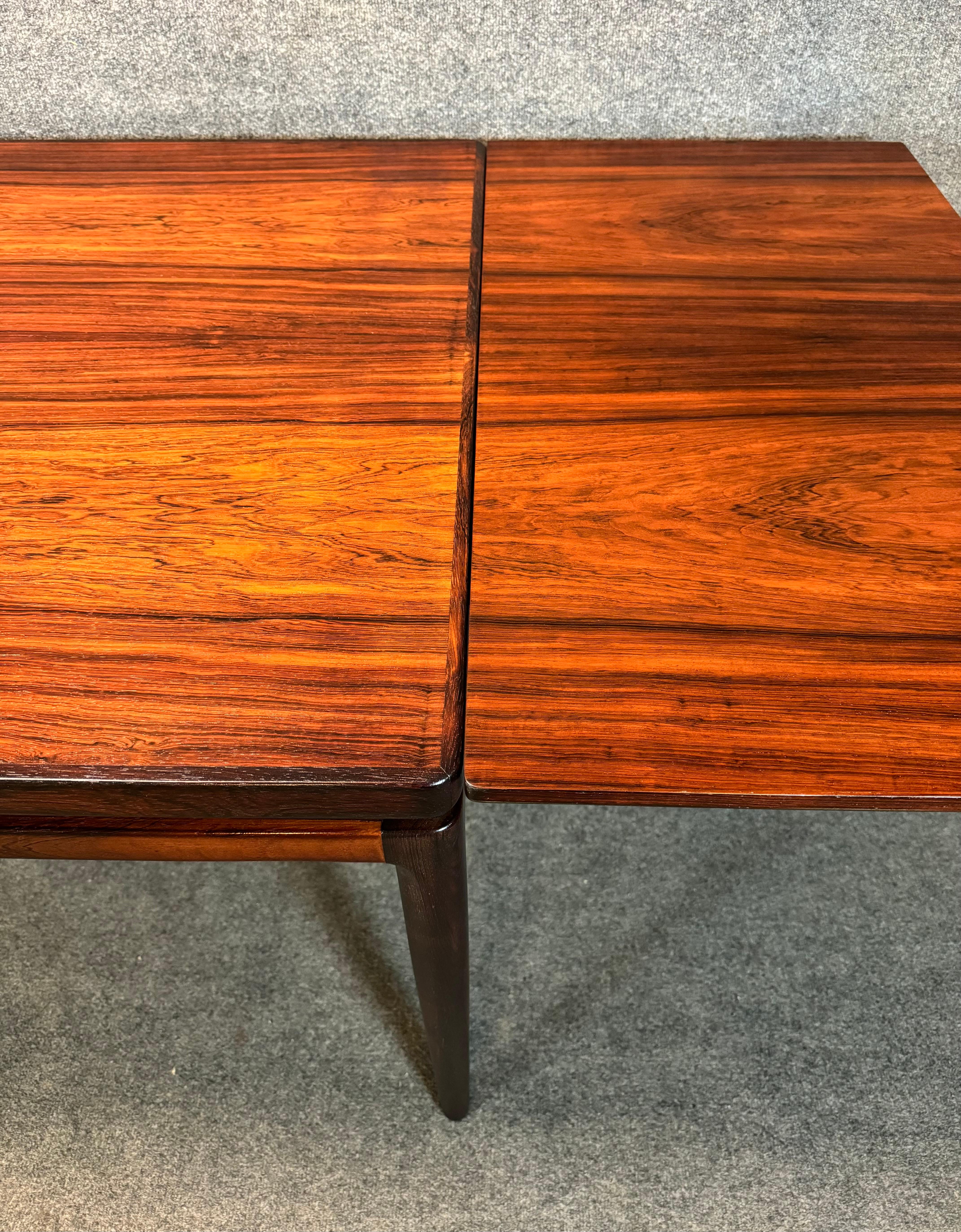 Vintage Danish Mid Century Modern Rosewood Dining Table by Johannes Andersen For Sale 2