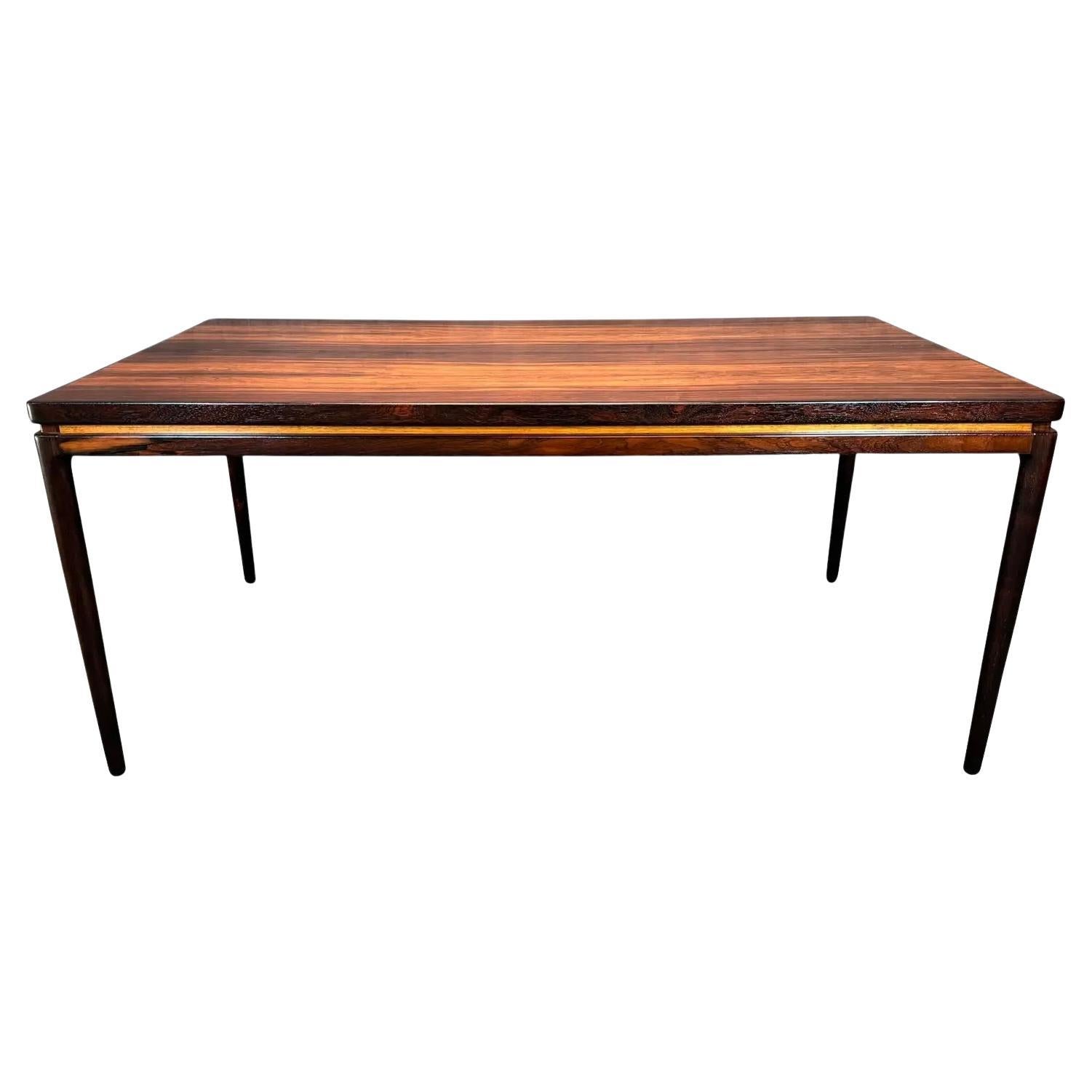Vintage Danish Mid Century Modern Rosewood Dining Table by Johannes Andersen For Sale