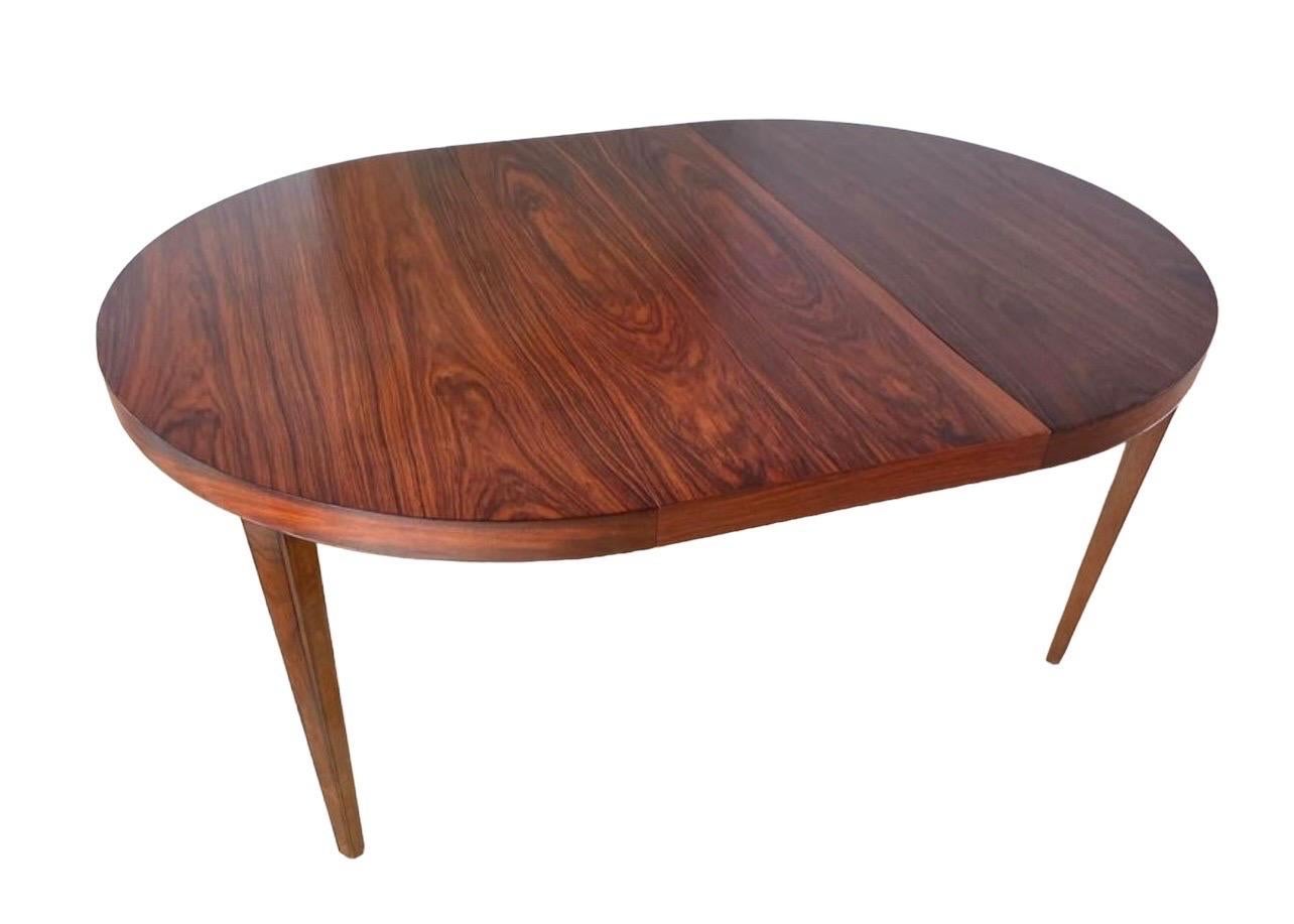 Mid-Century Modern Vintage Danish Mid Century Modern Rosewood Dining Table Extendable with one leaf For Sale