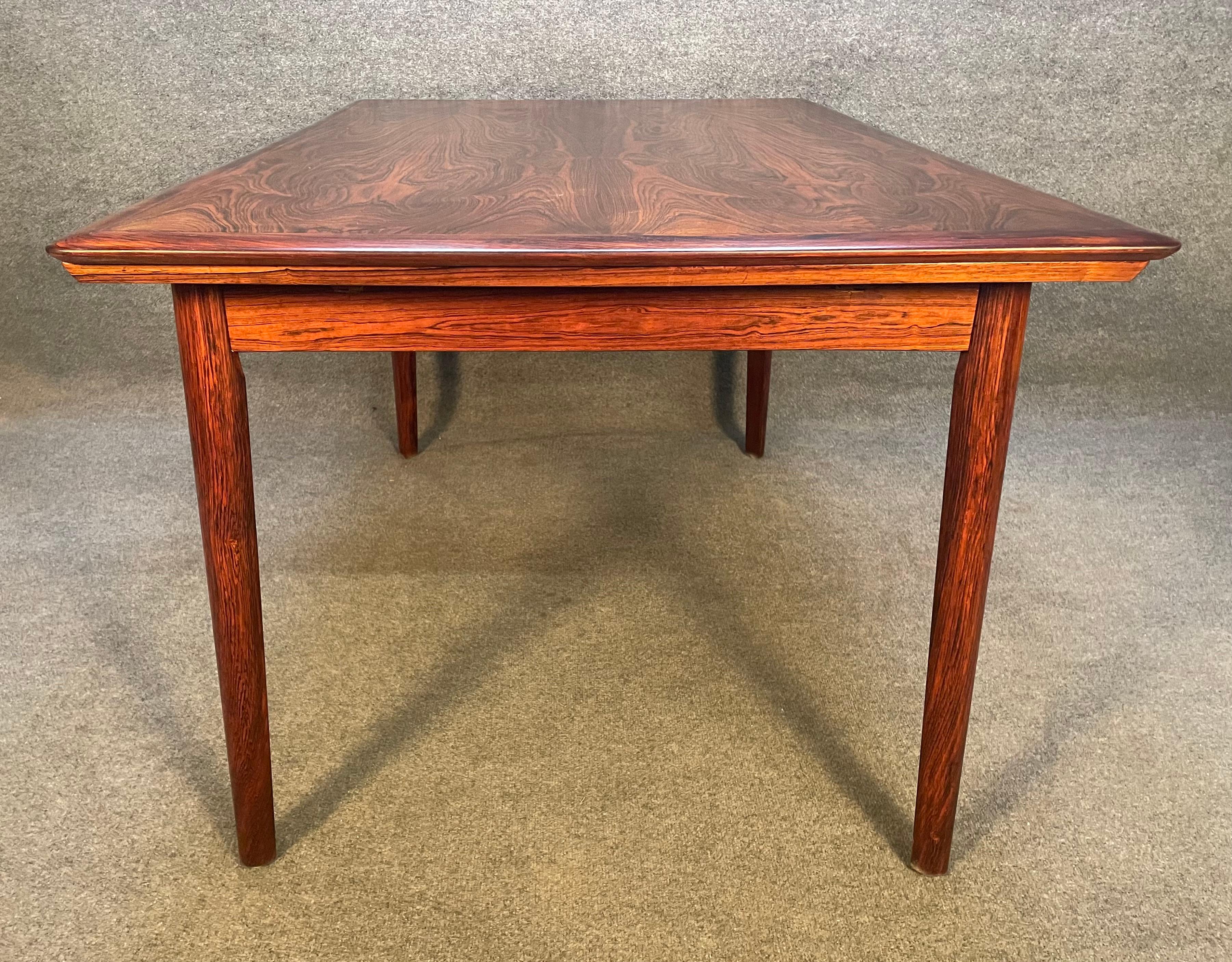 Woodwork Vintage Danish Mid-Century Modern Rosewood Dining Table