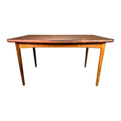 Vintage Danish Mid-Century Modern Rosewood Dining Table with Draw Leaves by Skov